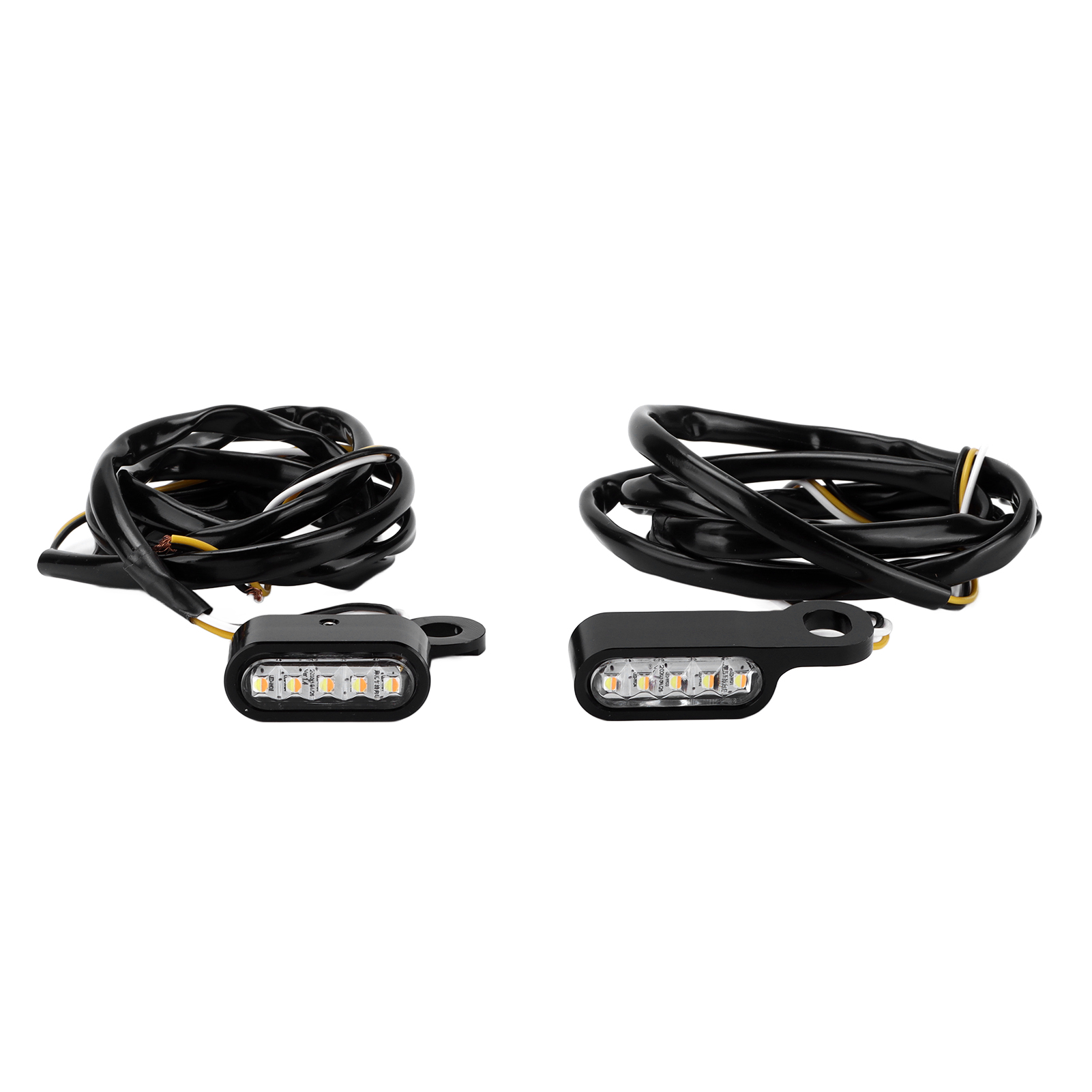 2 Led-blinker, Kurvenlicht, Motorrad, Aluminium, Korrosionsbeständig, Schwarzes Gehäuse, Weißer Spiegel, Motorradzubehör
