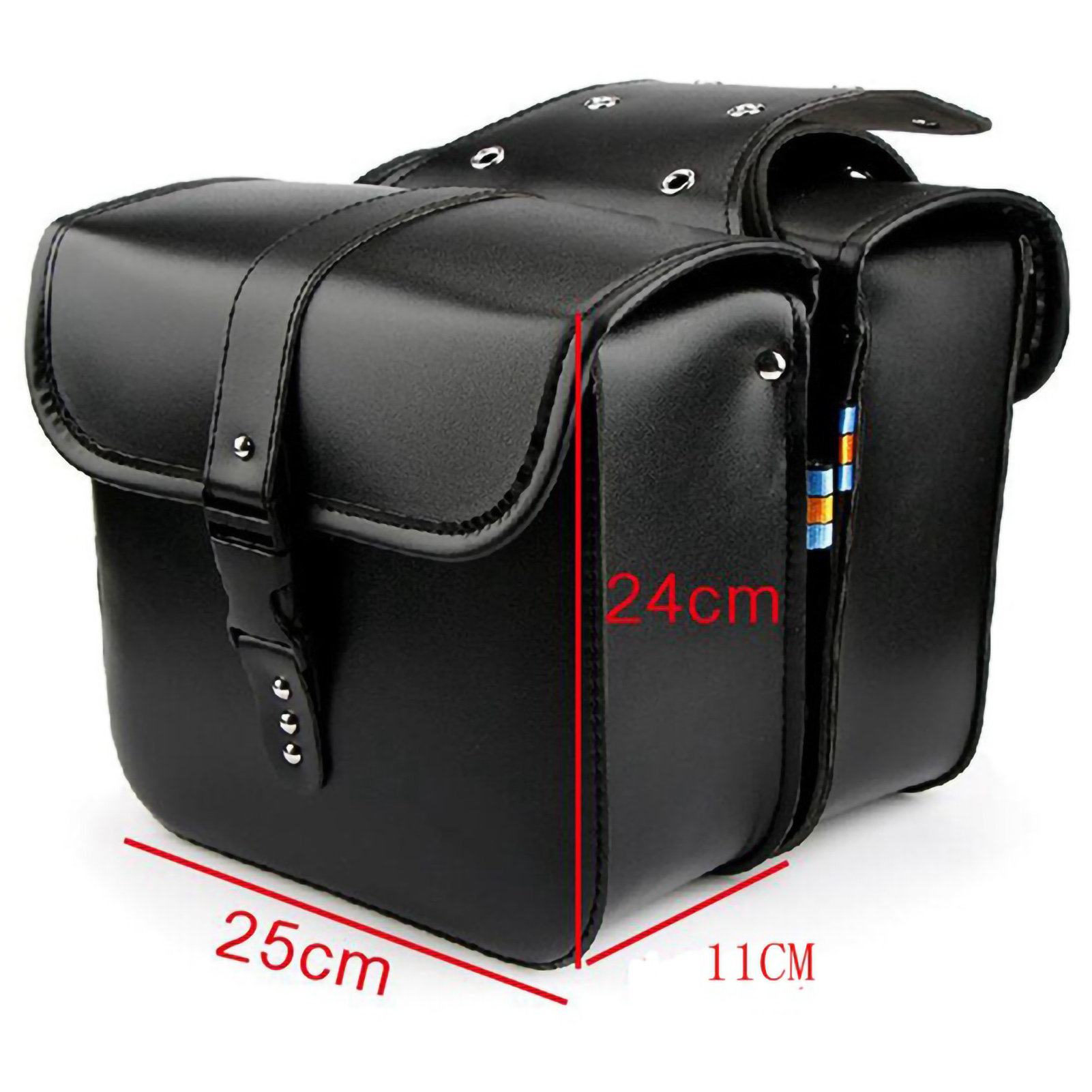 Paar Wasserdichte Motorrad-seitentaschen Aus Pu-leder, Schwarze Satteltaschen Für Individuelles Zubehör, Mit Aufhängevorrichtung