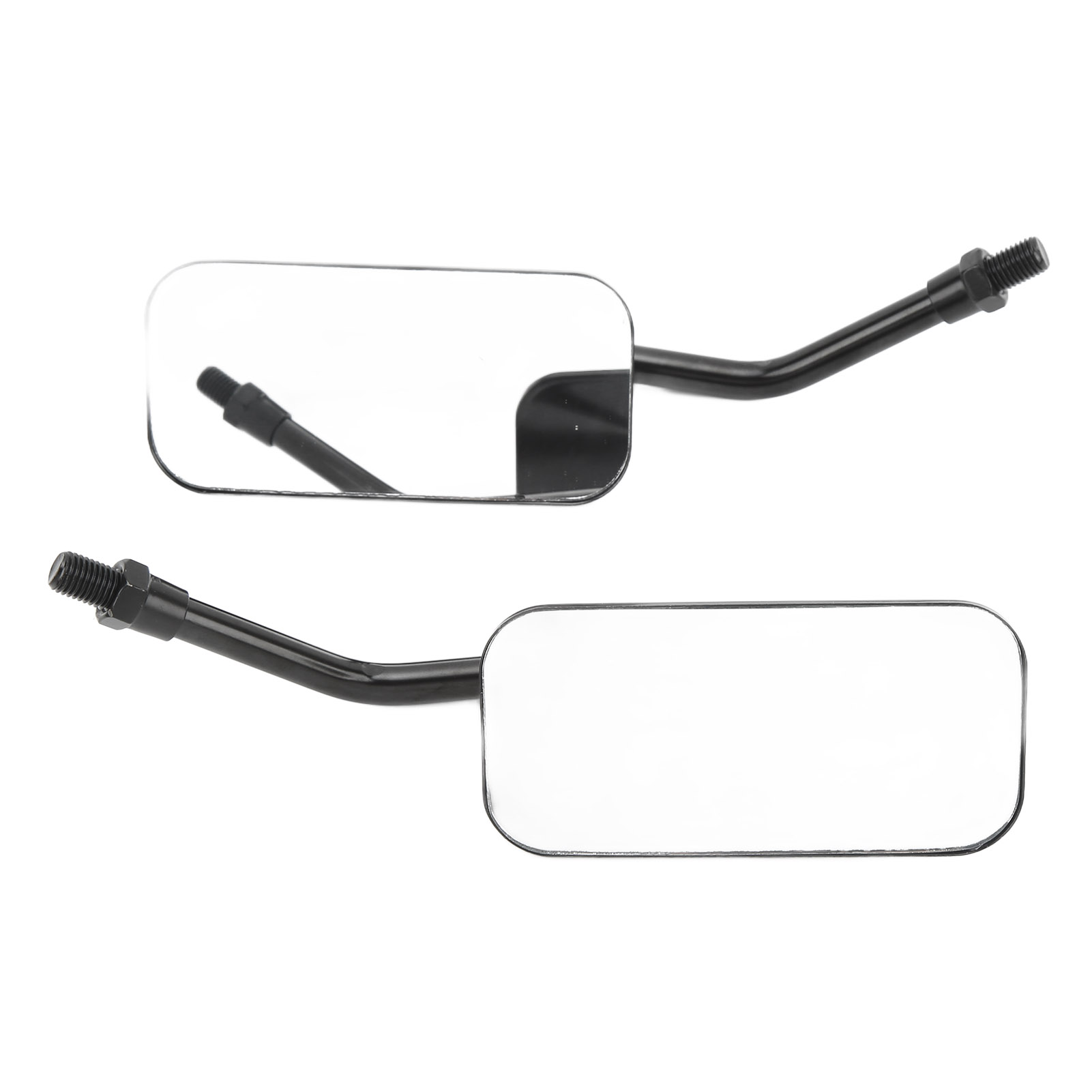 Quadratischer Weitwinkel-motorradrückspiegel, Klares Rückspiegel-set Für Lenker Mit 38 Mm Innendurchmesser, Stoßdämpfer, Schwarz