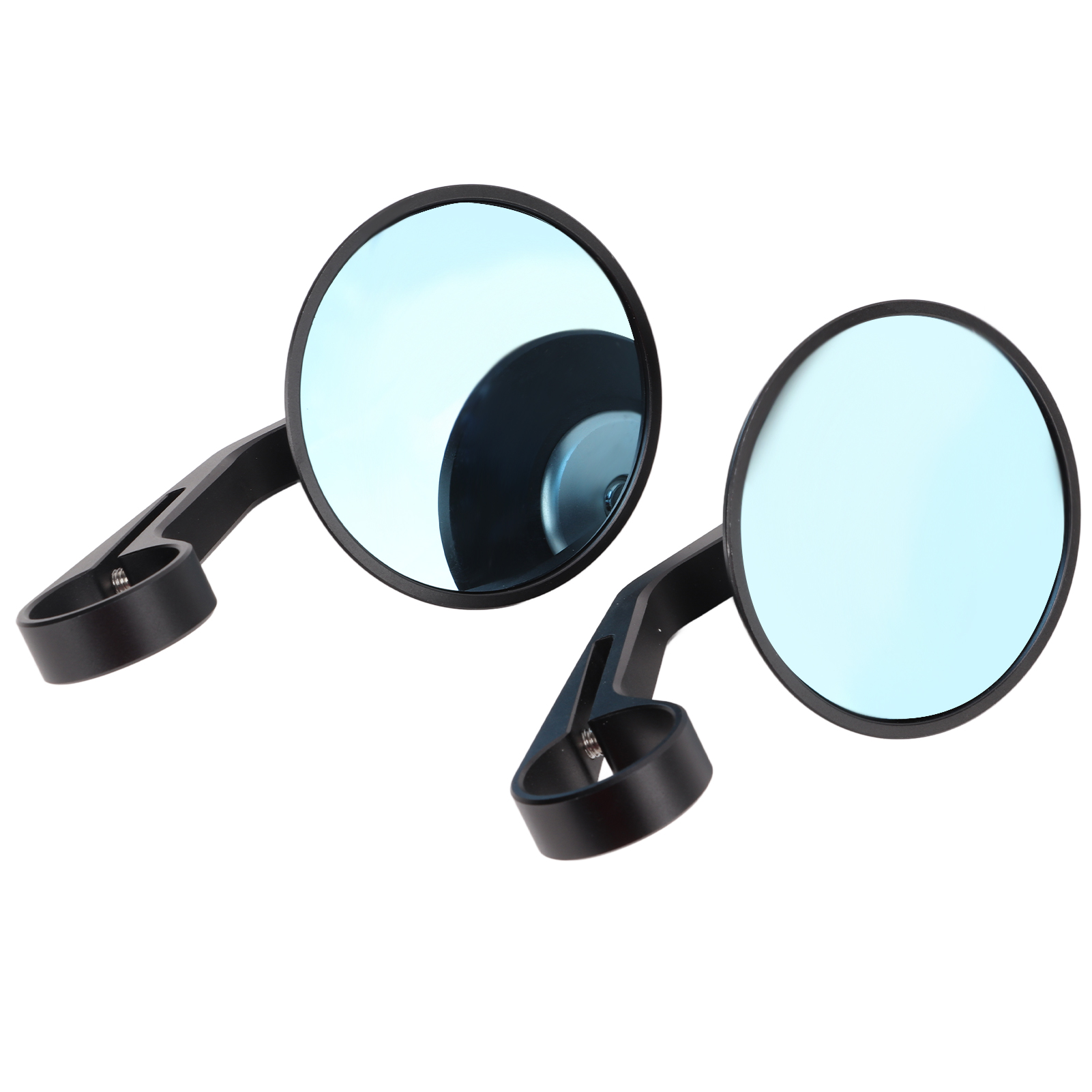 Universelle 17-19 Mm Konvexe Aluminium-motorradspiegel, Blau, Paar Seitenspiegel Für Lenker
