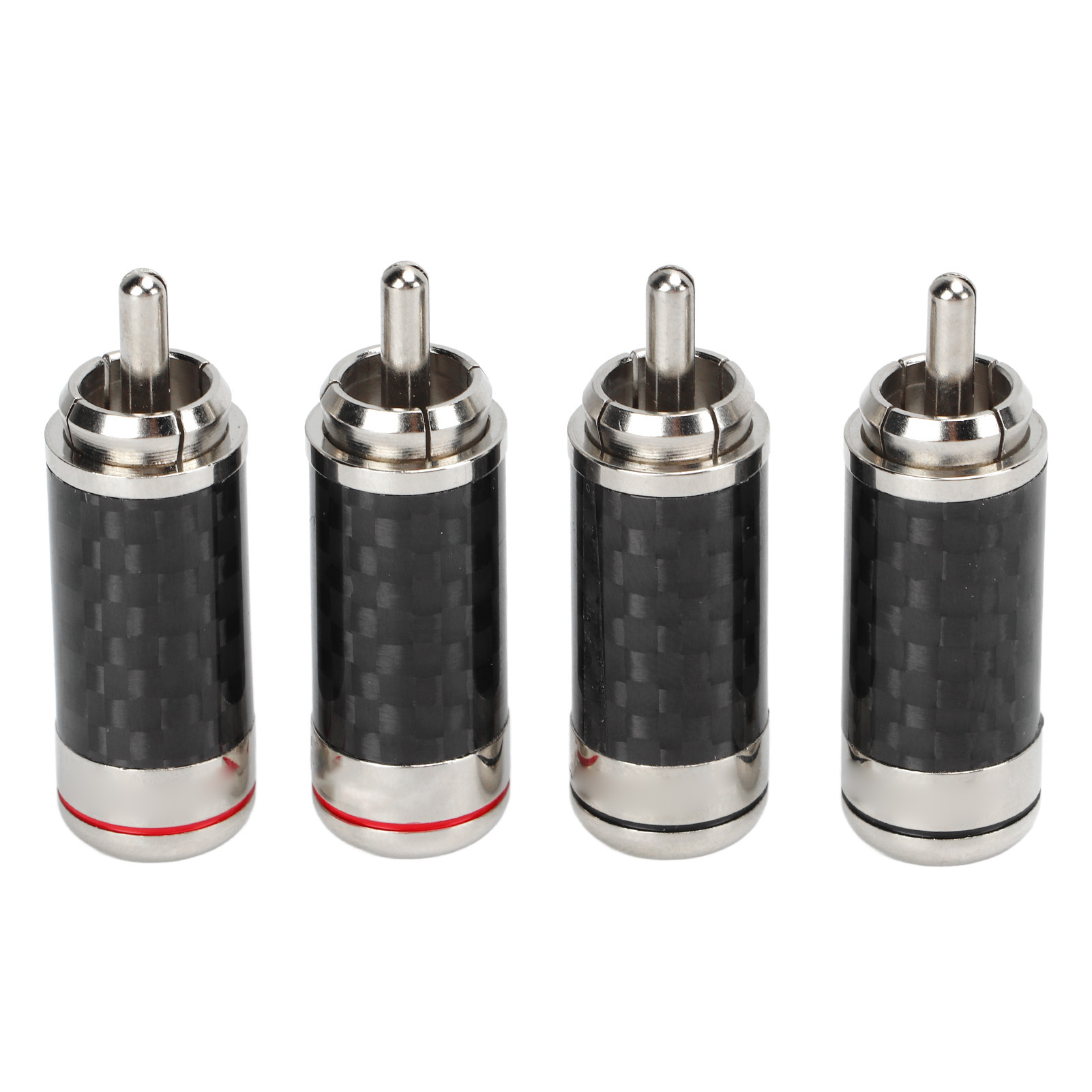 4-teiliger Rca-adapter Aus Metall (männlich), Audio-/video-klinkenstecker, Zuverlässige Signalübertragung, 40-mm-lautsprecherstecker, Robustes Adapterkabel.