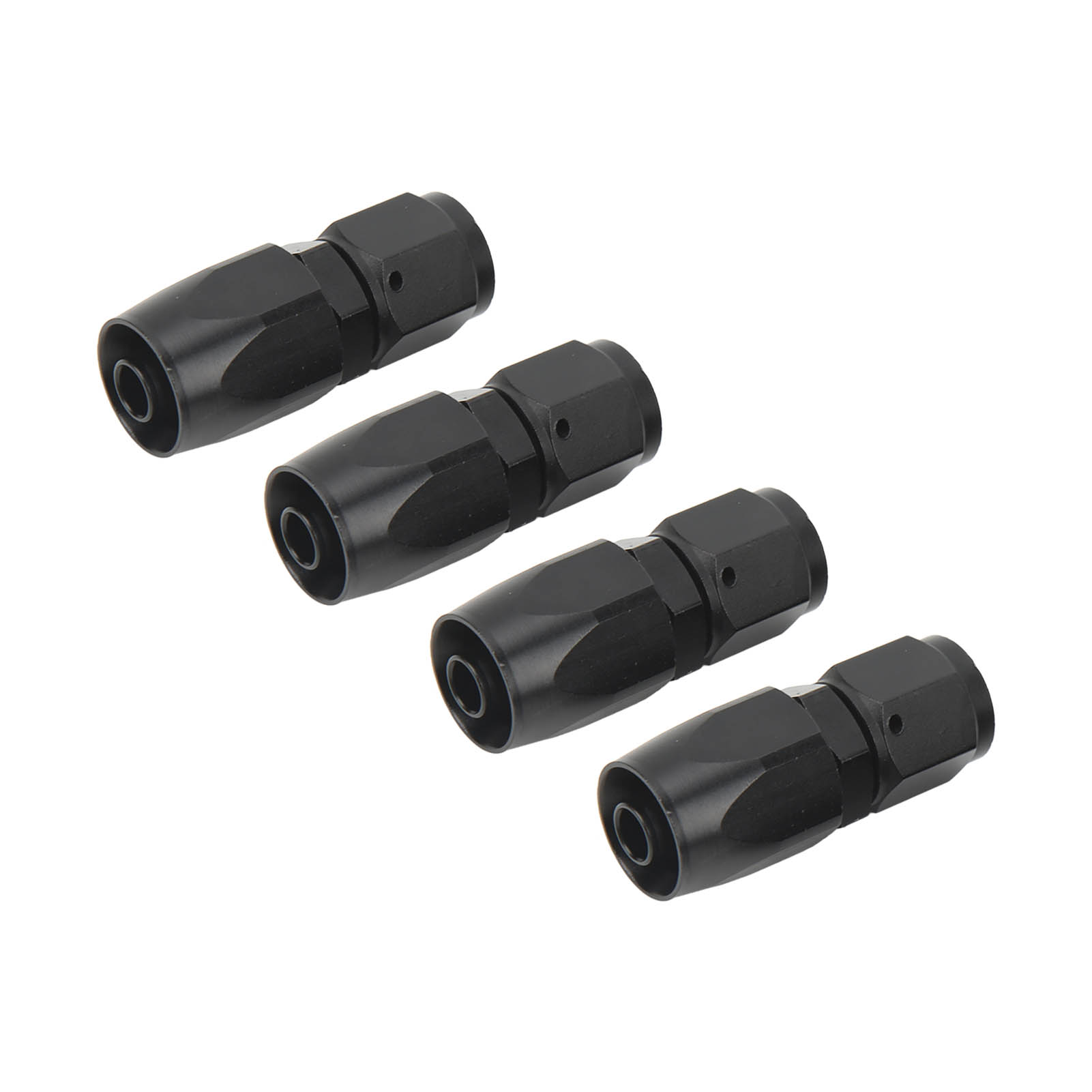 4 Stück Universelle Aluminium-anschlüsse An6 0° Gerader Schwenk-flexibel-endadapter Auto Tuning Schwarz Für Kraftstoff