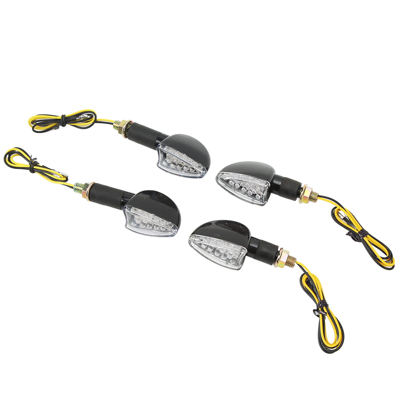 4 Motorradblinker, 10-mm-led-blinker, Schwarzes, Transparentes Gehäuse, Ersatz Für Suzuki, Universelle Blinker