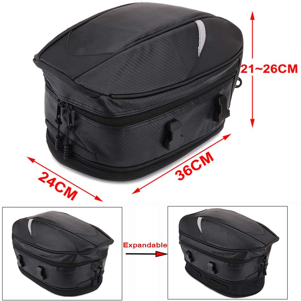 Motorrad-tankrucksack, Wasserdichte Hecktasche, Multifunktionales Gepäckstück Aus Pu-leder, Helmhalterung, Seitliche Ablage Für Motorrad