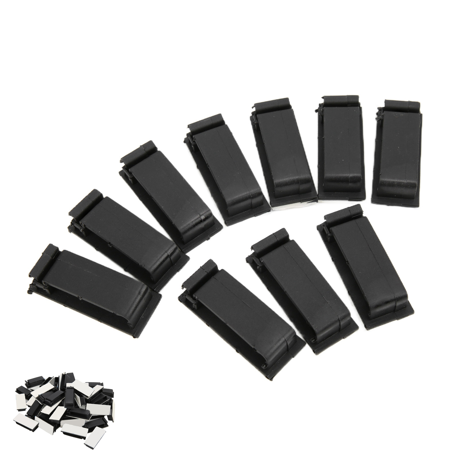 50 Paar Selbstklebende, Schwarze Nylon-kabelbinder, Säurebeständig Und Isolierend Für Autos, Fc-30-packung