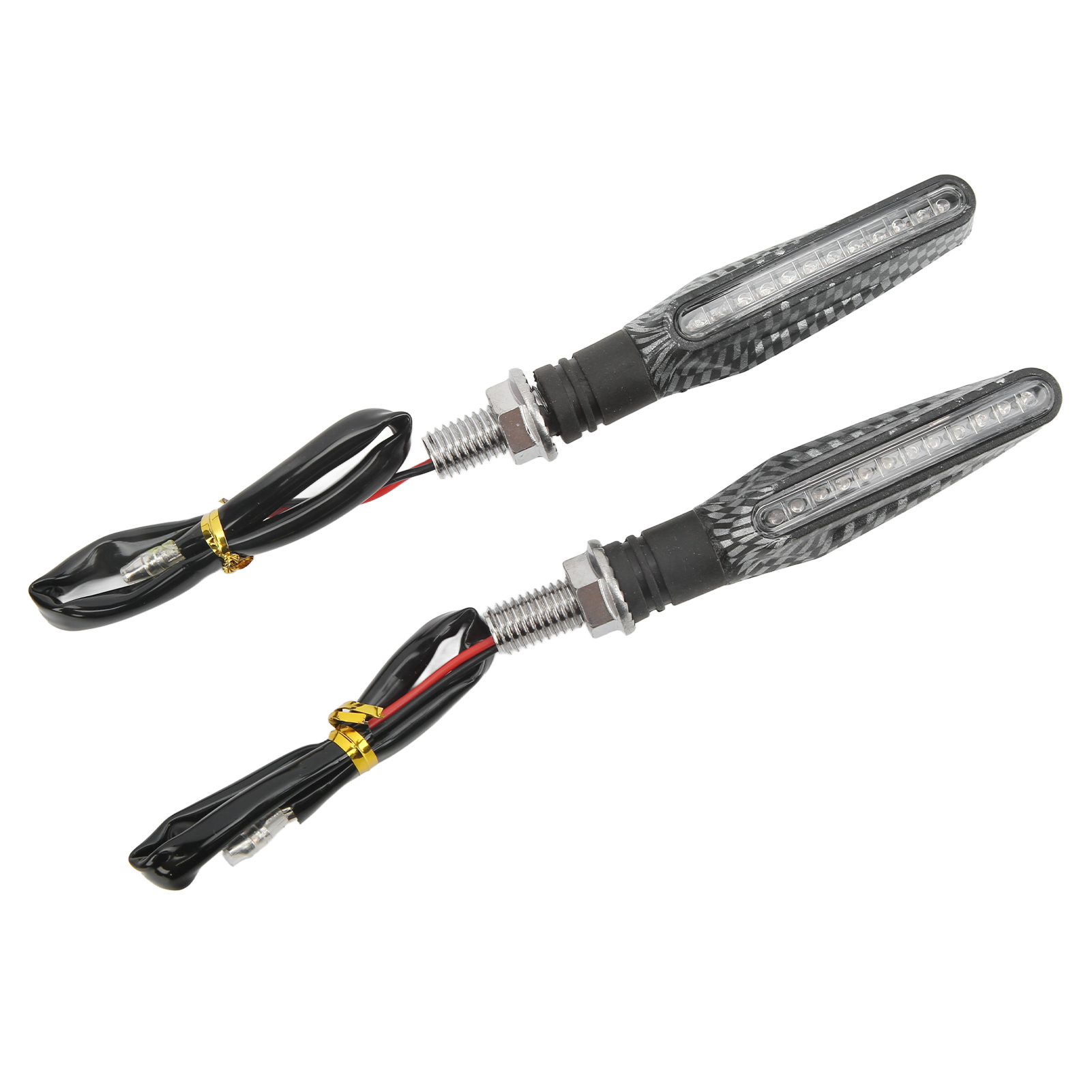 12v Led-motorradblinker, Carbonfaser-blinker, Universalscheinwerfer Für Straßenmotorräder, Chopper Und Geländefahrzeuge (2er-pack)