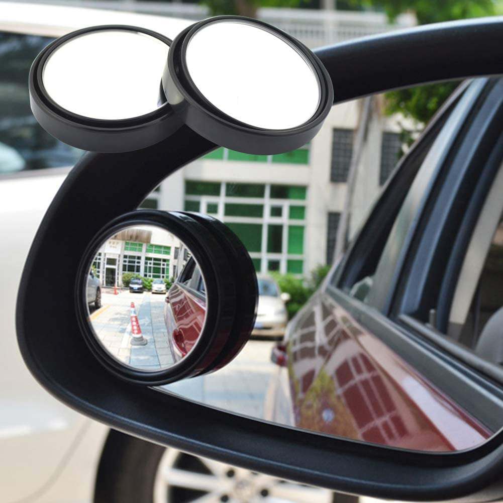 Verstellbarer 360°-totwinkel-rückspiegel, 2 Stück, Hd-glas Und Abs-gehäuse, Selbstklebender Runder Konvexer Spiegel Für Autos