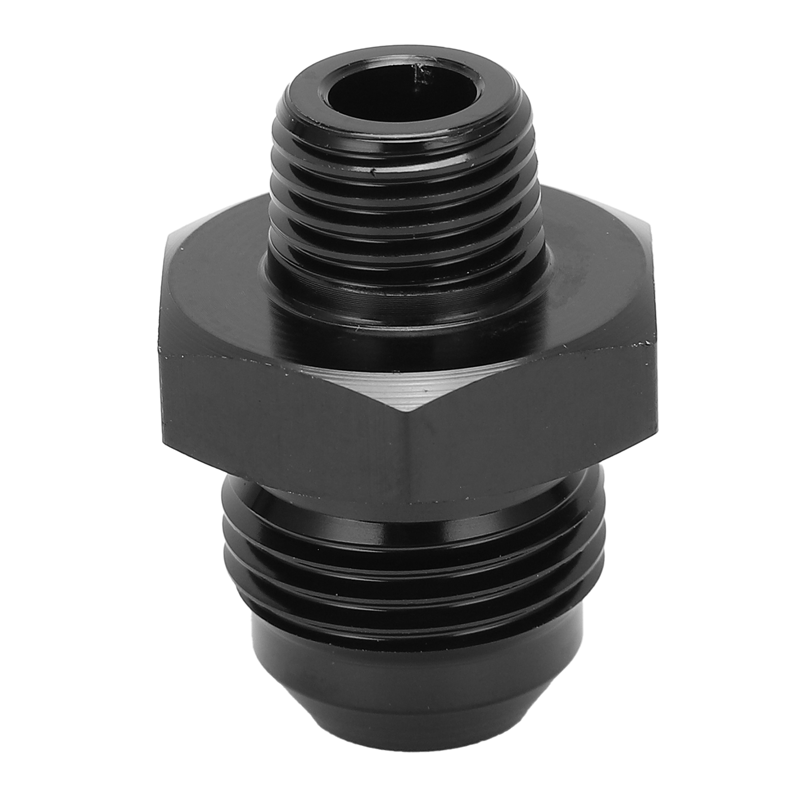 Gerader Kraftstoffleitungsadapter 8 An Auf 1/4 Npt, Flüssigkeitsschlauchanschluss, Schwarz Eloxiertes 6061-t6 Aluminium, Hochleistungs-gewindeanschluss