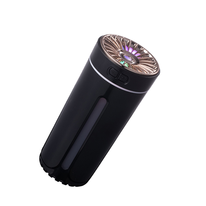Tragbarer 300-ml-usb-diffusor Für Ätherische Öle, Mini-luftbefeuchter Mit Farbigem Nachtlicht, Für Auto, Zuhause Und Büro – Schwarz