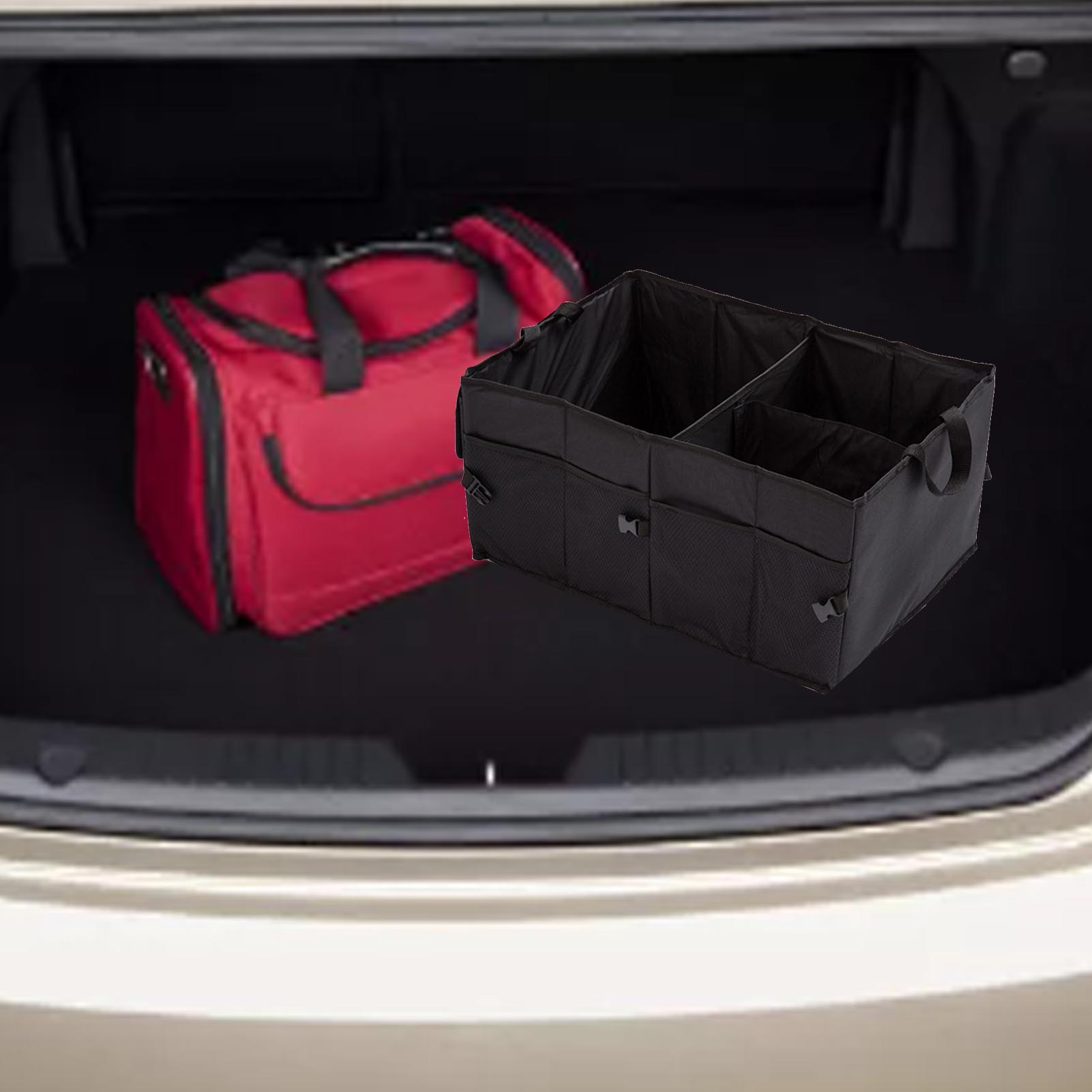 Großer, Wasserdichter, Faltbarer Kofferraum-organizer Mit Mehreren Taschen, Leicht Zugängliche Aufbewahrungsbox Für Fahrzeuge