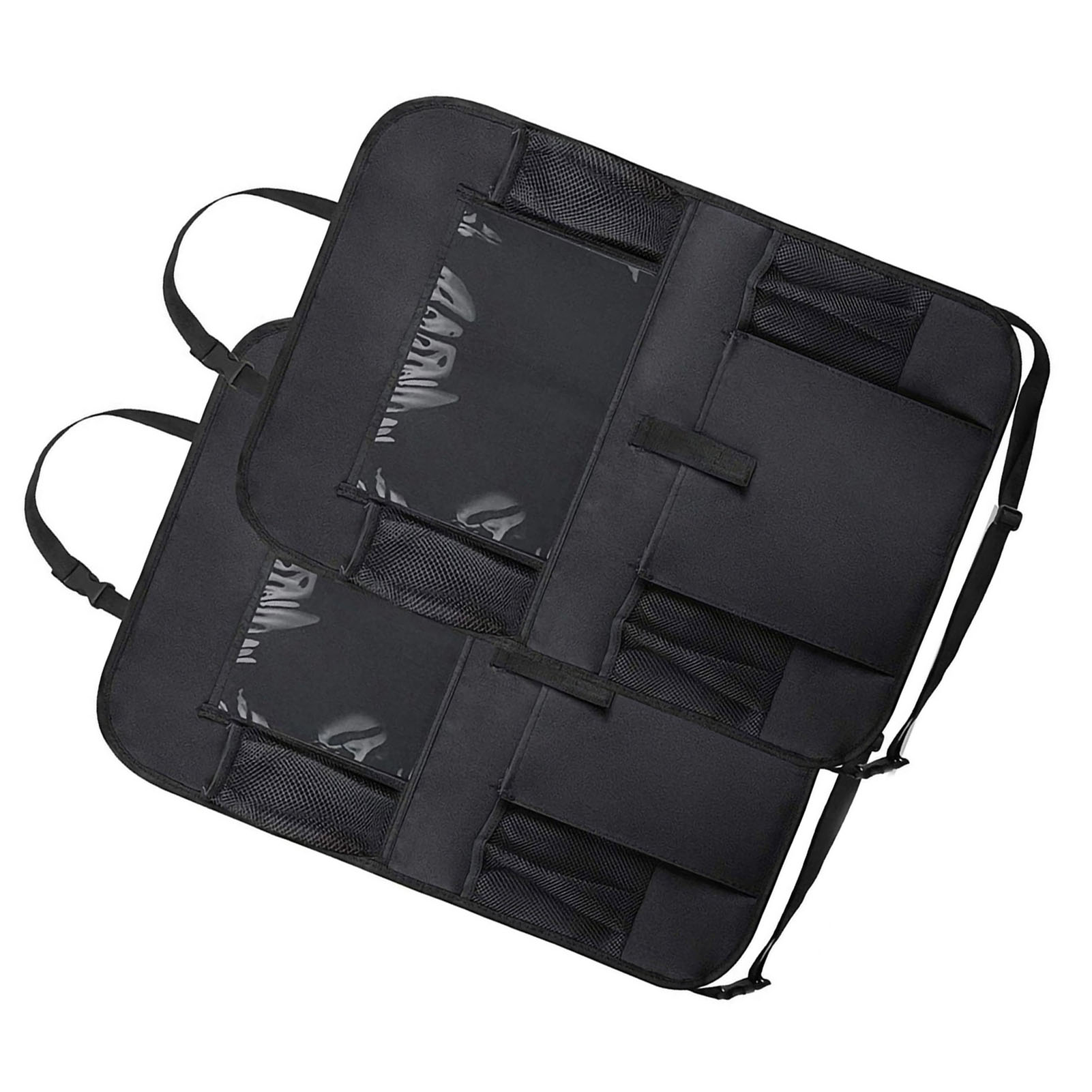Aufbewahrungstasche Für Autositze, Rückenlehnen-organizer Aus Oxford-gewebe, Großes Fassungsvermögen, Transparente Touchscreen-tasche, Schwarz, 2er-pack