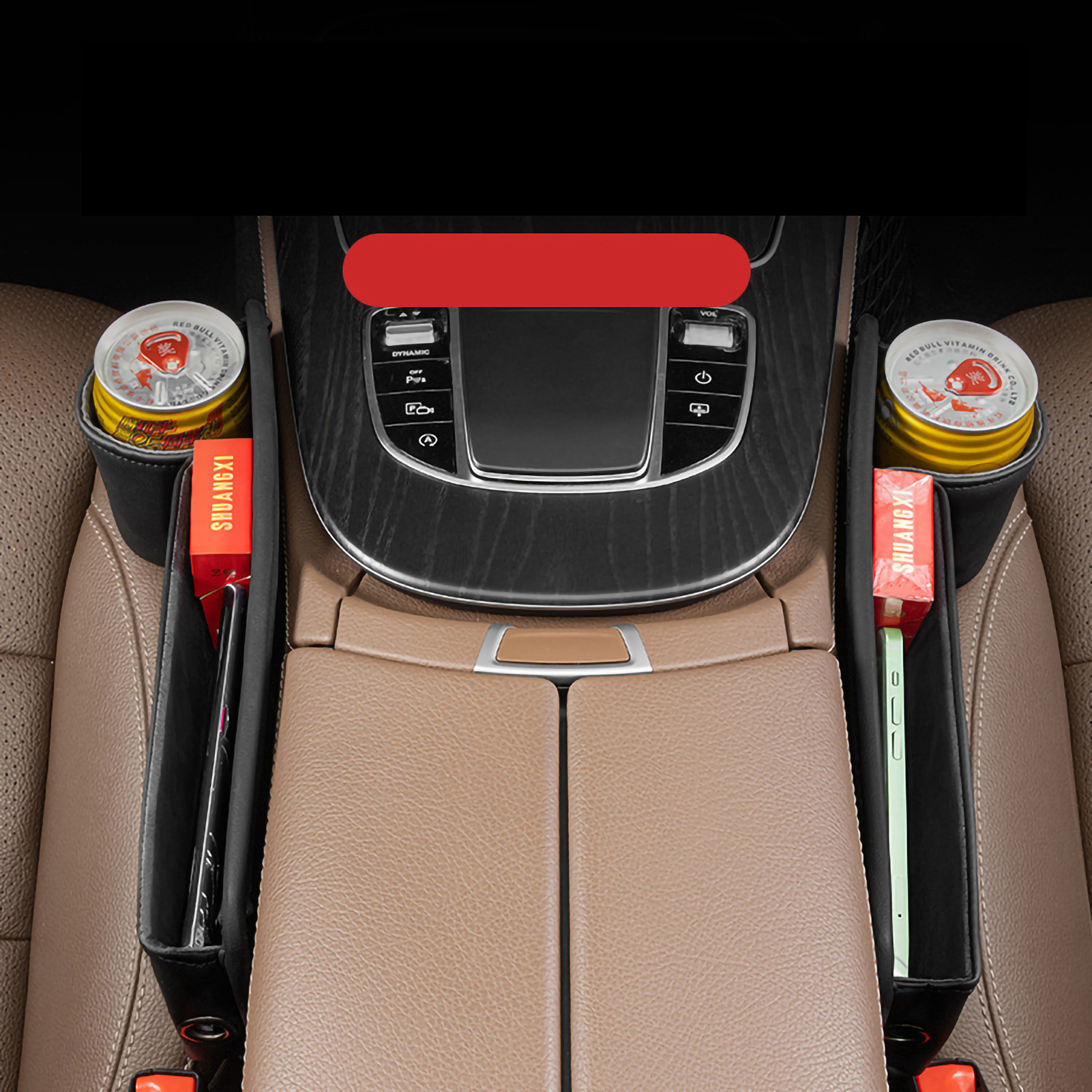 Großvolumiger Autositz-abstandshalter, Multifunktionaler Auto-organizer, Stauraum Für Handy, Karten, Schlüssel, Becher, Fahrerseite Links, Platzsparend, Sauber Und Ordentlich.