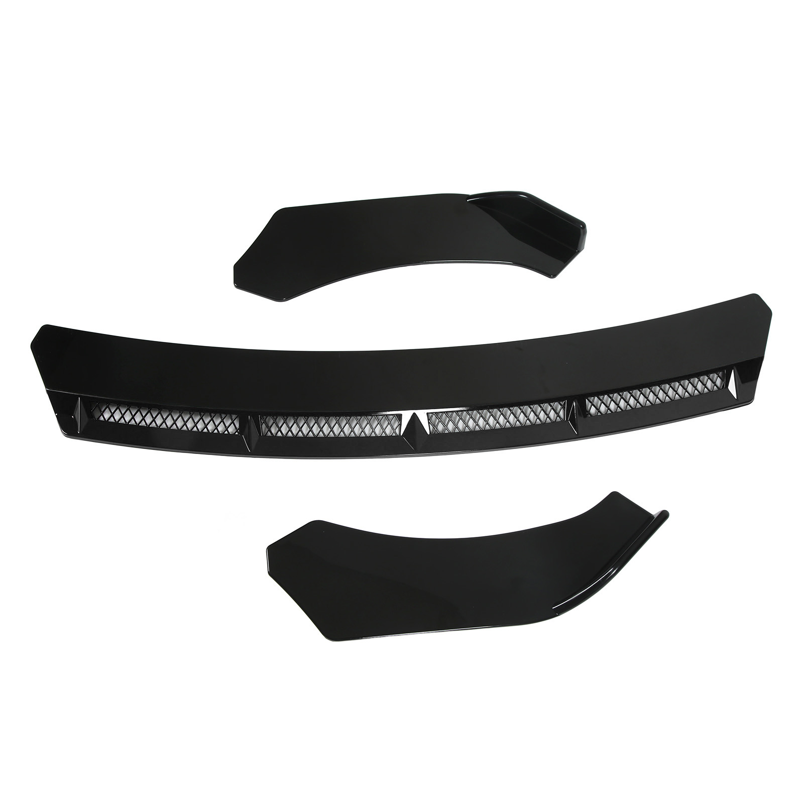 3x Frontspoilerlippe Bodykit Universal-spoilerflügel Auto-tuning Schwarz