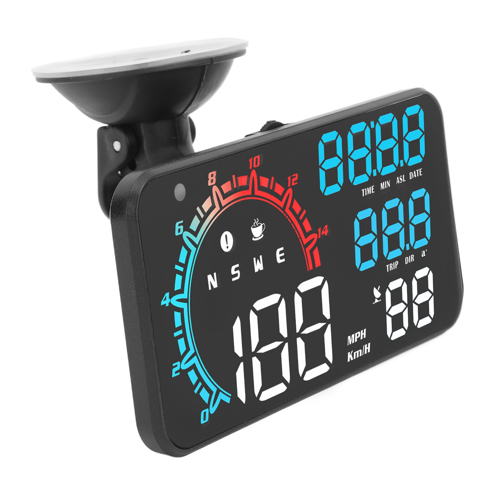 Gps-tachometer Mit Geschwindigkeitswarnung, Müdigkeitswarner, Robustem Hd-hud-display, Universell Für Autos, Farbanzeige