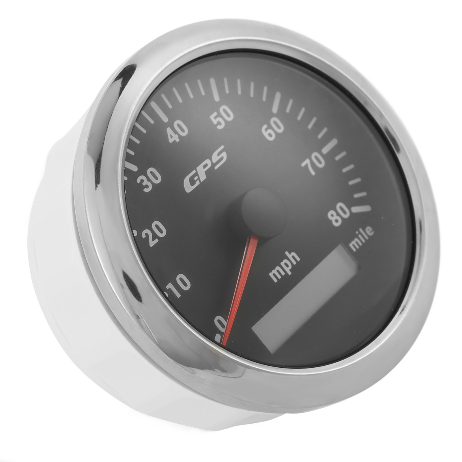 85 Mm (3,35 Zoll) Gps-tachometer/kilometerzähler, 80 Mph/h, Edelstahl, Universell Für Autos, Motorräder Und Boote, Schwarz