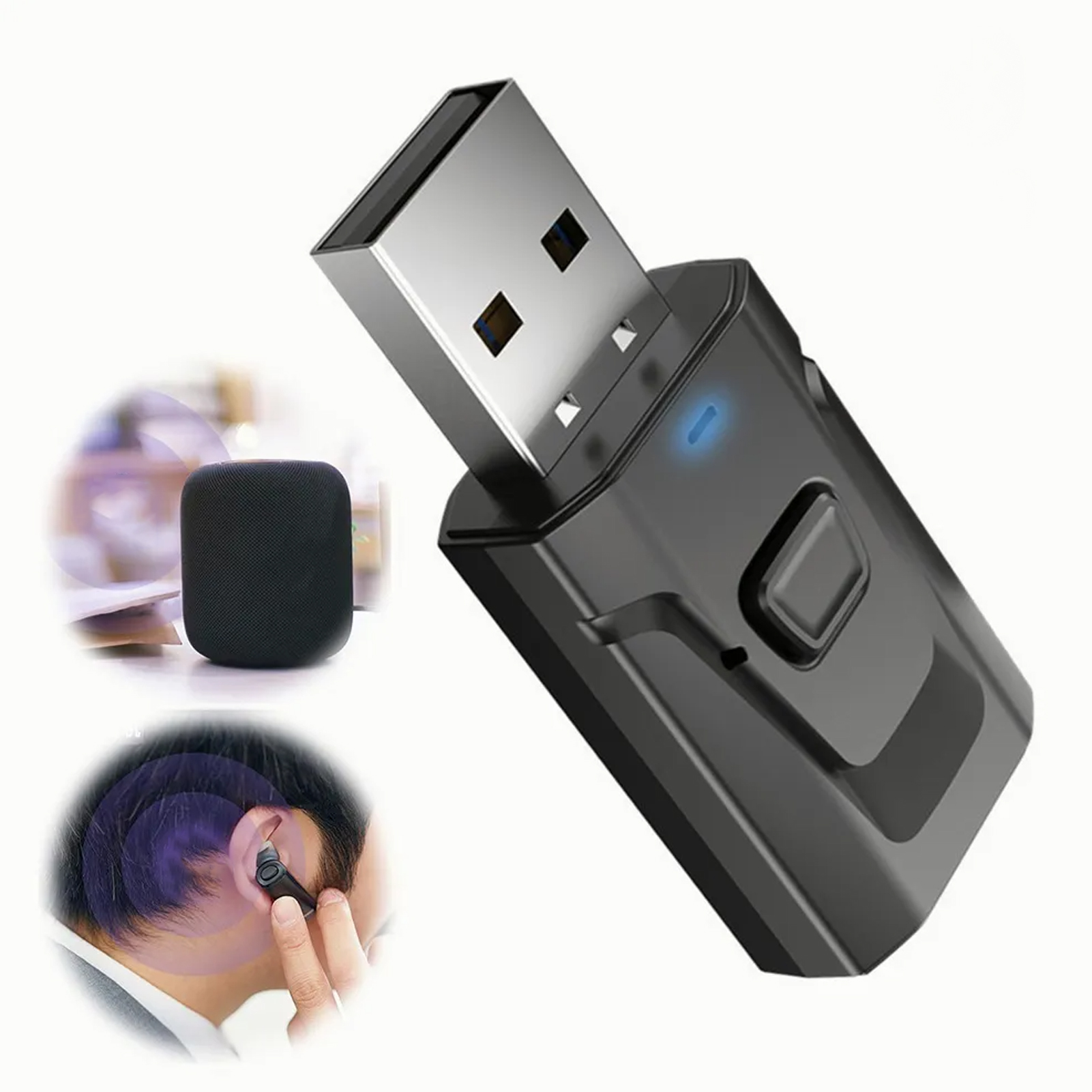 4-in-1 Bluetooth 5.0 Usb-audioadapter, Klarer Klang, Stabile Übertragung, Plug & Play, Drahtlose Verbindung