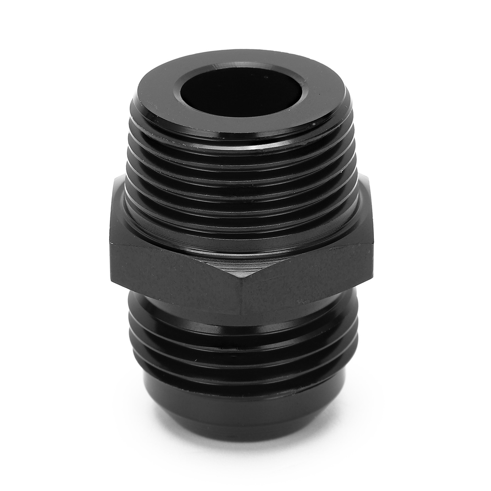 12an Auf 3/4npt Gerader Adapter, Schwarz Eloxiertes Aluminium, Ersatzgewindeanschluss, Hochleistungs-kraftstoffanschluss, Außengewinde, Auslaufsichere Befestigung.
