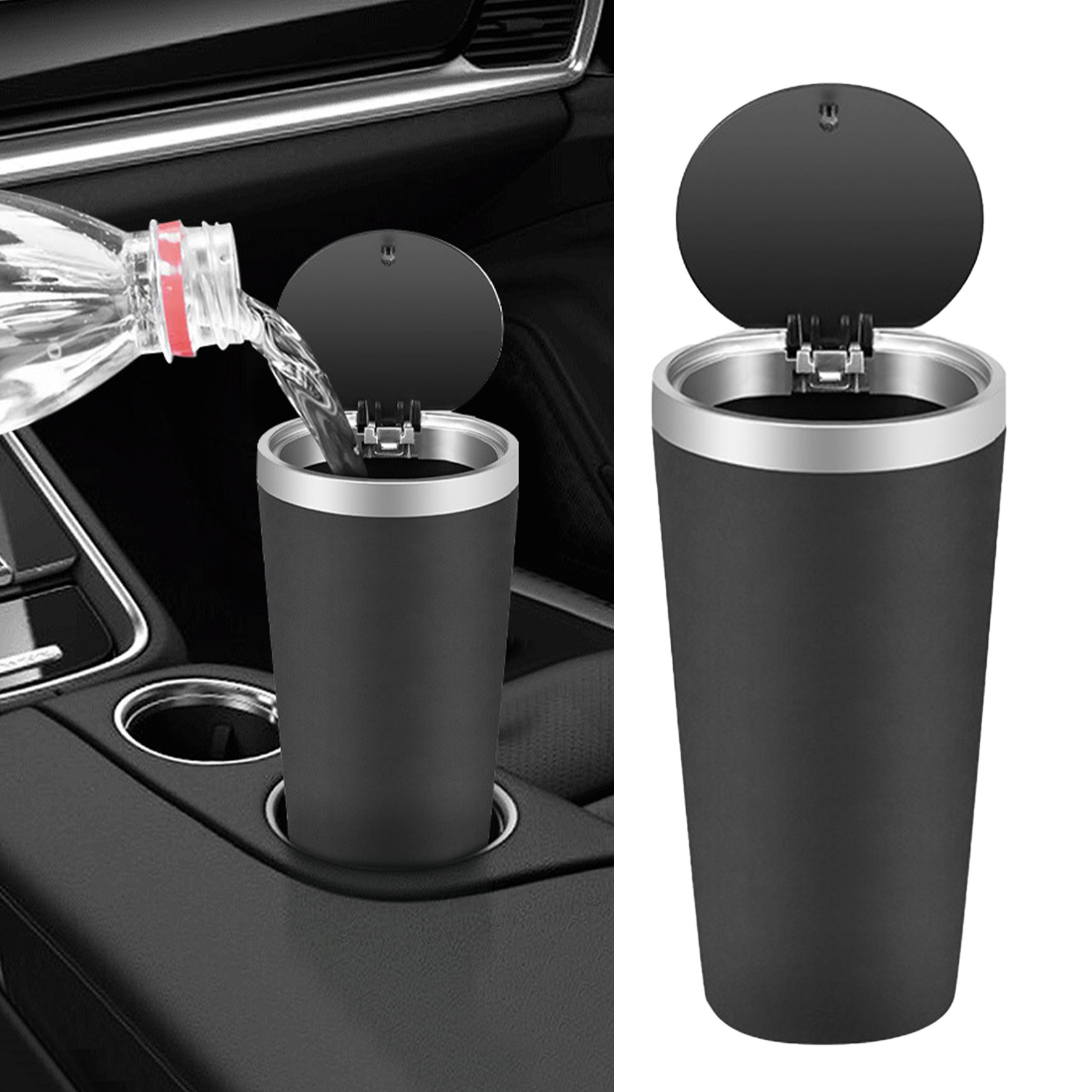Robuster, Waschbarer Und Wasserdichter Mini-automülleimer Mit Deckel Für Getränkehalter, Abfallbeutel Für Fahrzeuge, Kompakter Automülleimer