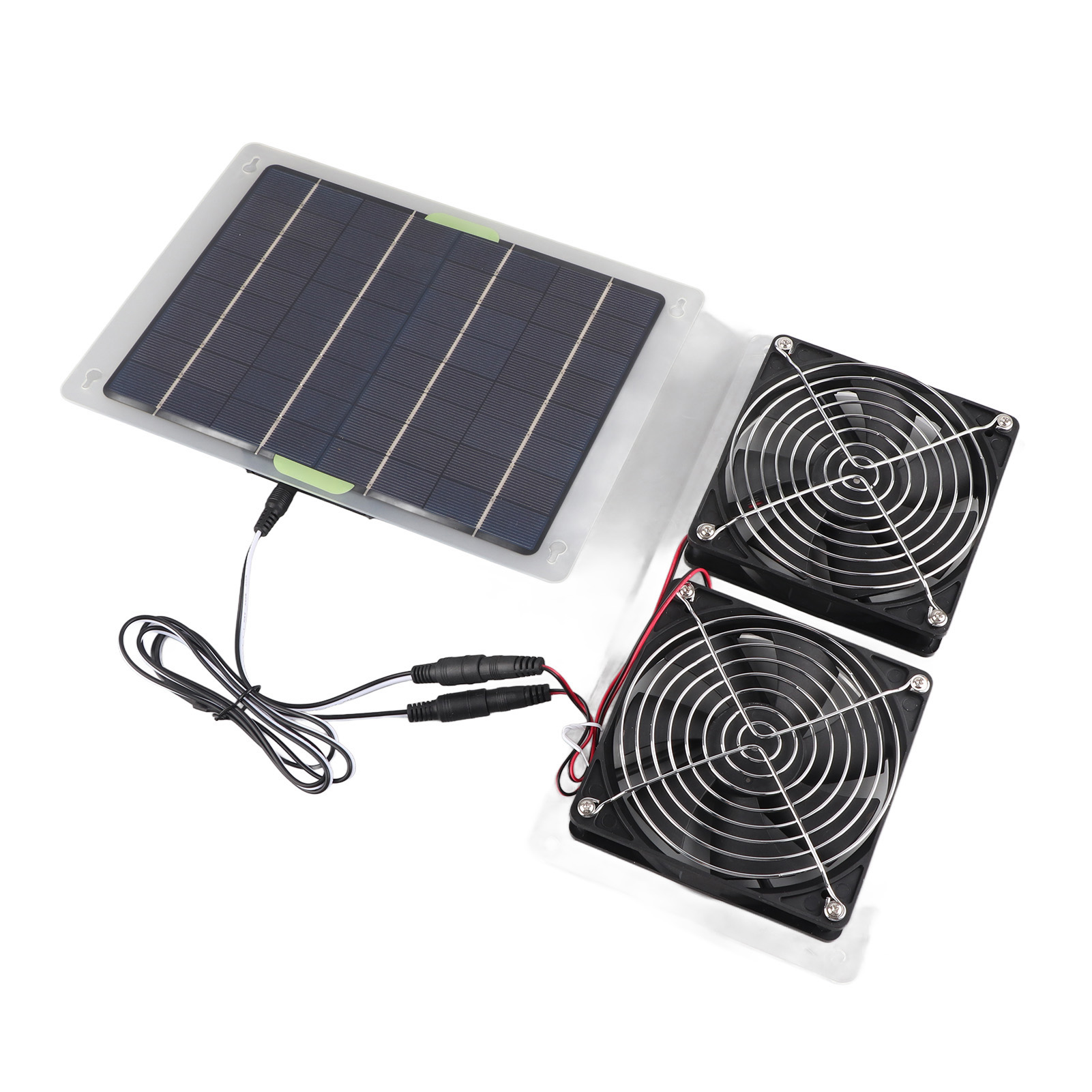 100-w-20-v-solarventilator Mit Zwei Flügeln, Tragbar, Umweltfreundliche Energie Für Zuhause, Hundehütte, Gewächshaus, Wohnmobil, Kleiner Windschutz Im Freien
