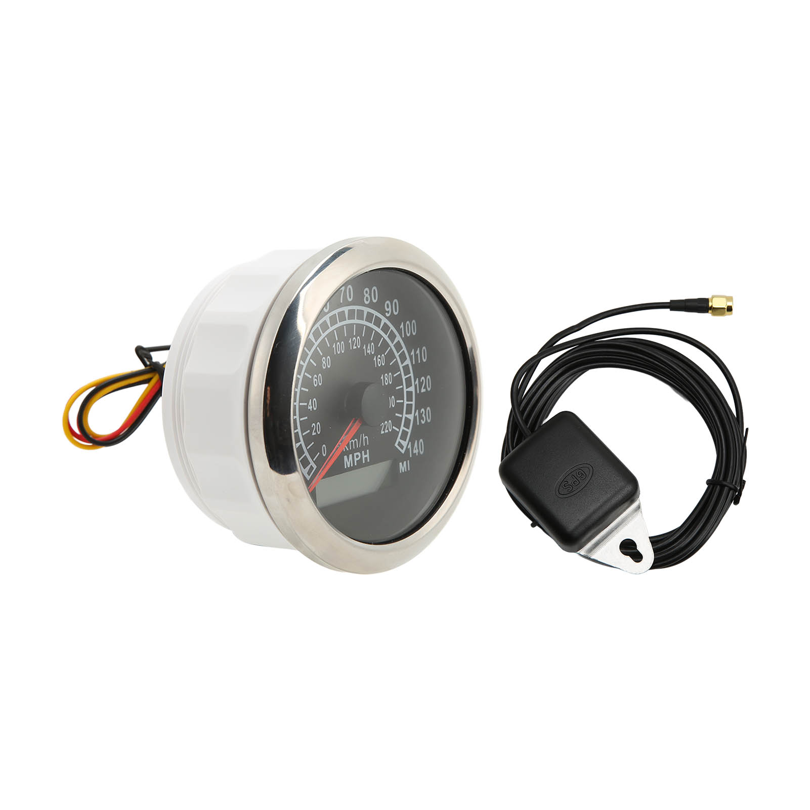 85-mm-digital-gps-tachometer, 220 Km/h (0–140 Mph), Wasserdicht (ip67), Rote Hintergrundbeleuchtung, 9–32 V, Universeller Kilometerzähler Für Boote, Autos Und Wohnmobile – Schwarz