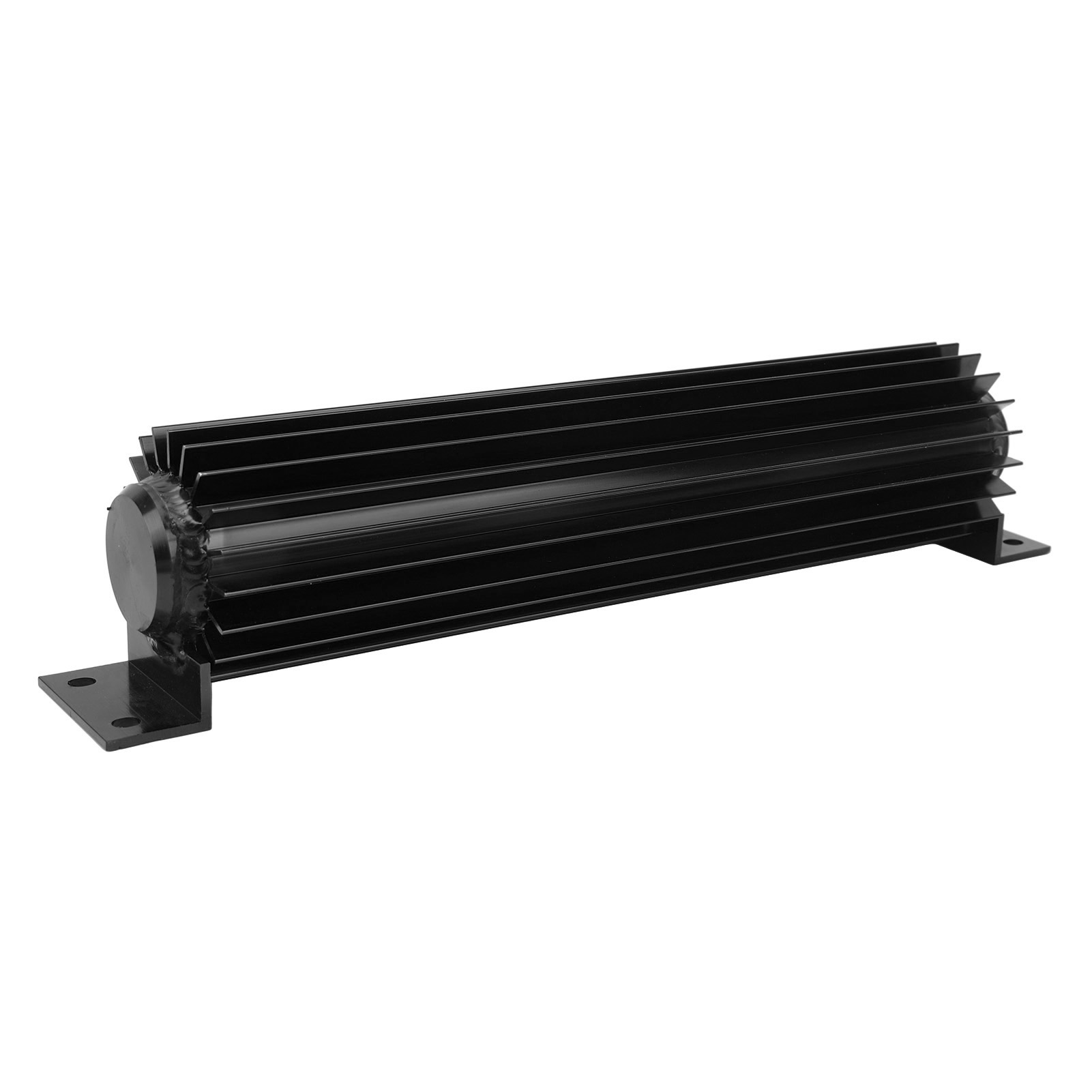 12-zoll-zweikanal-getriebeölkühler Aus Schwarz Eloxiertem Aluminium, Zweikanal-ölkühler Mit Kühlrippen, Universell Für Pkw Und Lkw