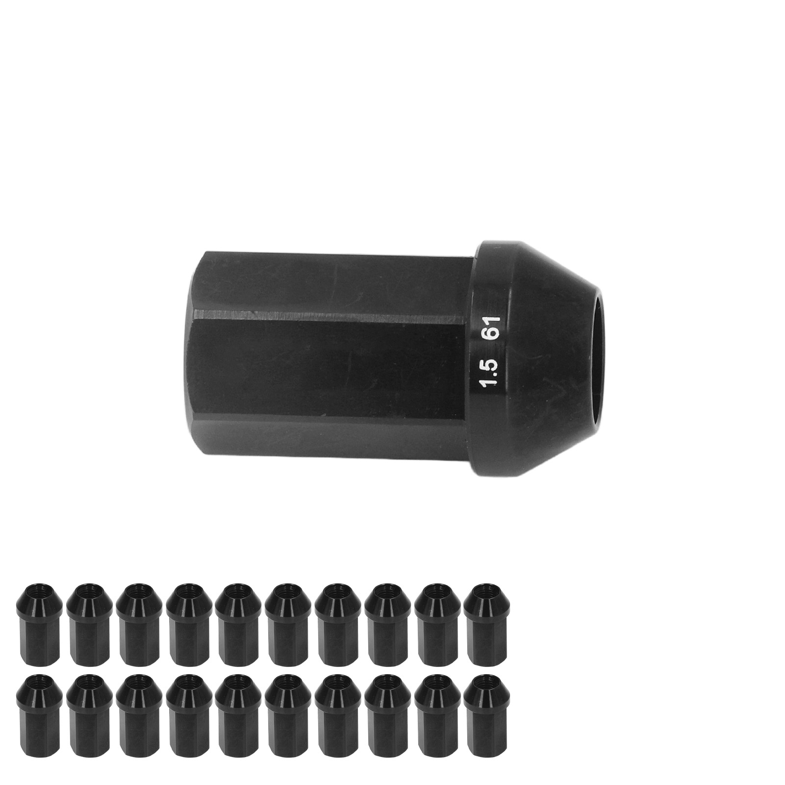 M12x1,5 Radmuttern Mit Steckschlüsseladapter, Aluminiumlegierung, 42 Mm Länge, 19 Sechskant, Jdm-rennstil, Hyundai-ersatz, Schwarz, Befestigungssatz.