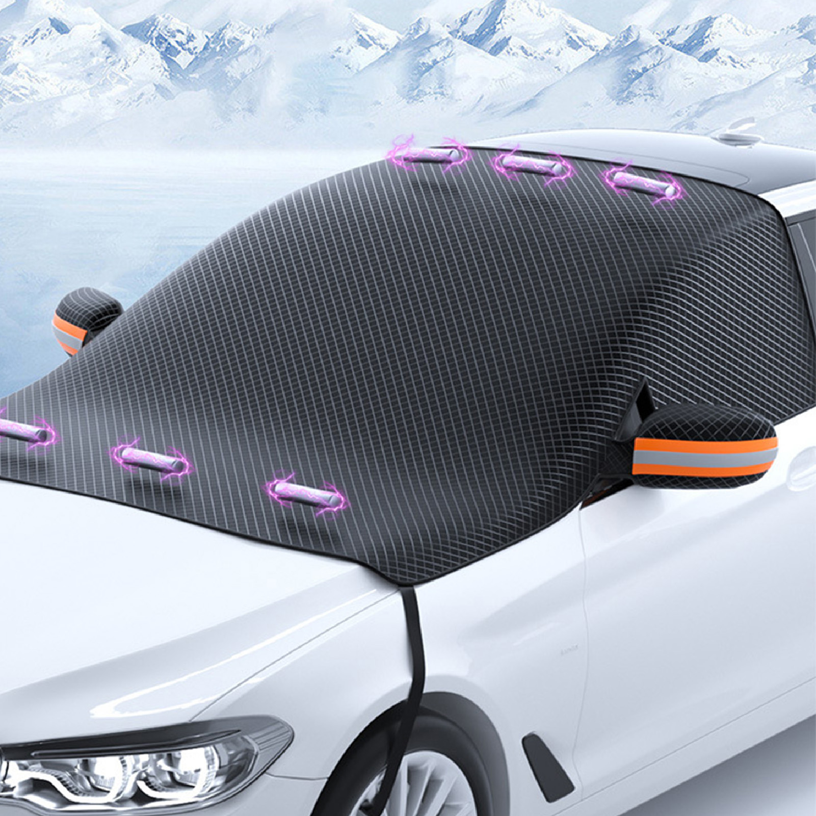 Magnetischer Sonnenschutz Fürs Auto, Dick Und Faltbar, Halber Autoschutz Vor Schnee, Eis, Staub Und Sonne, Ausziehbare Markise, Frontscheibenabdeckung, Autozubehör.