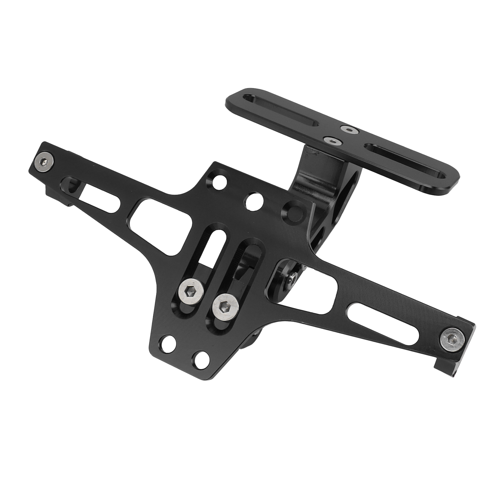 Universelle, Verstellbare Kennzeichenhalterung Aus Cnc-gefrästem Aluminium Für Motorräder, Schwarz, Robuste Halterung Für Hinteres Kennzeichen