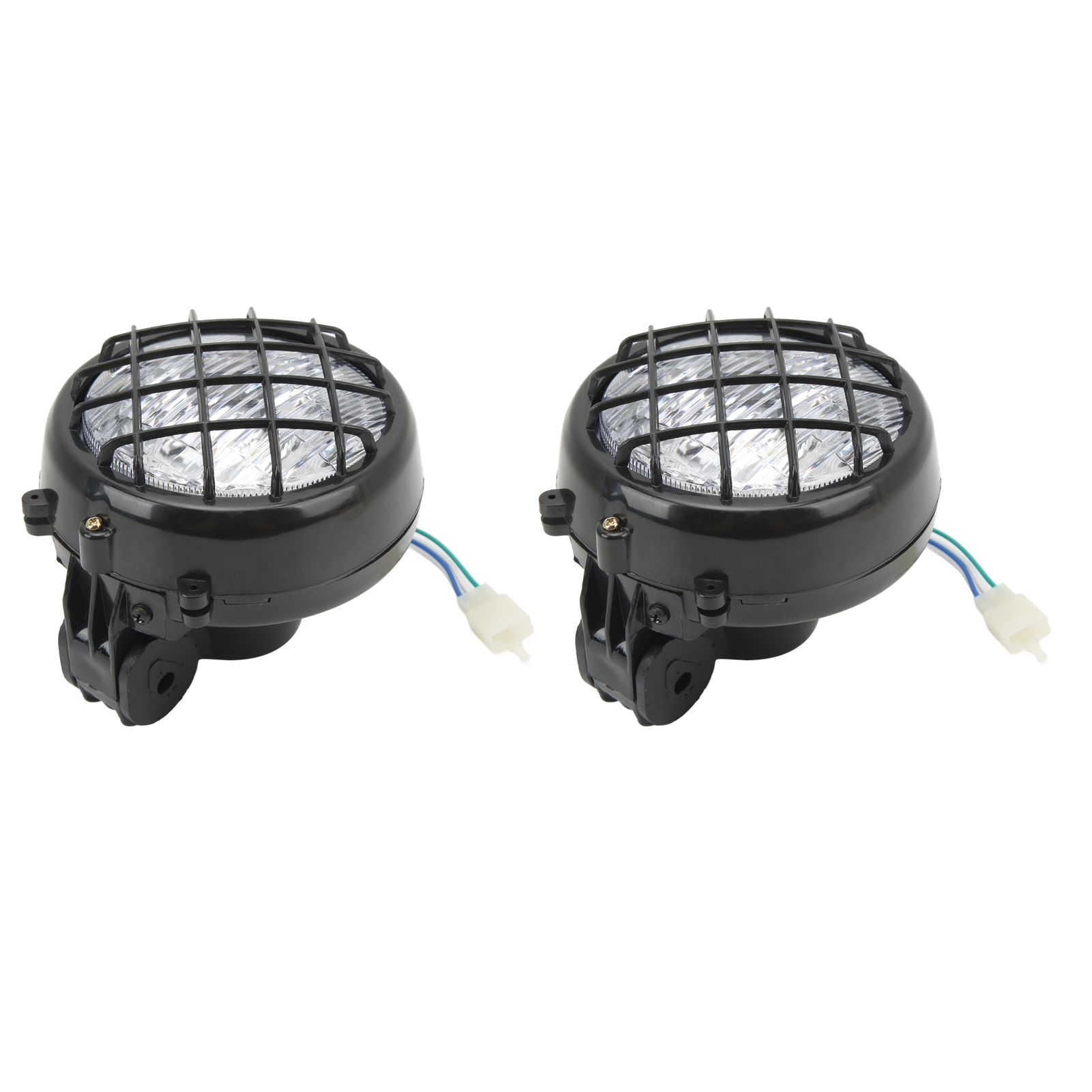 Paar 12v Led-frontscheinwerfer Für Quads Mit Glühbirnen Und Gittern, Kompatibler Ersatz Für Warrior 1996-2001, Set Mit 2 Scheinwerfern.