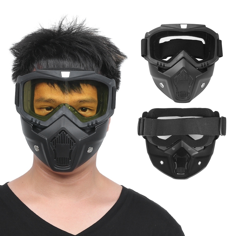 Motorradbrille Mit Abnehmbarer Maske, Schutzbrille Für Outdoor-fahrten Und Radfahren (transparent)