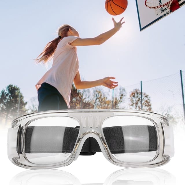 Outdoor-sportbrille Mit Schutzbrillenrahmen Für Basketball, Fußball Und Golf (transparent Grau)