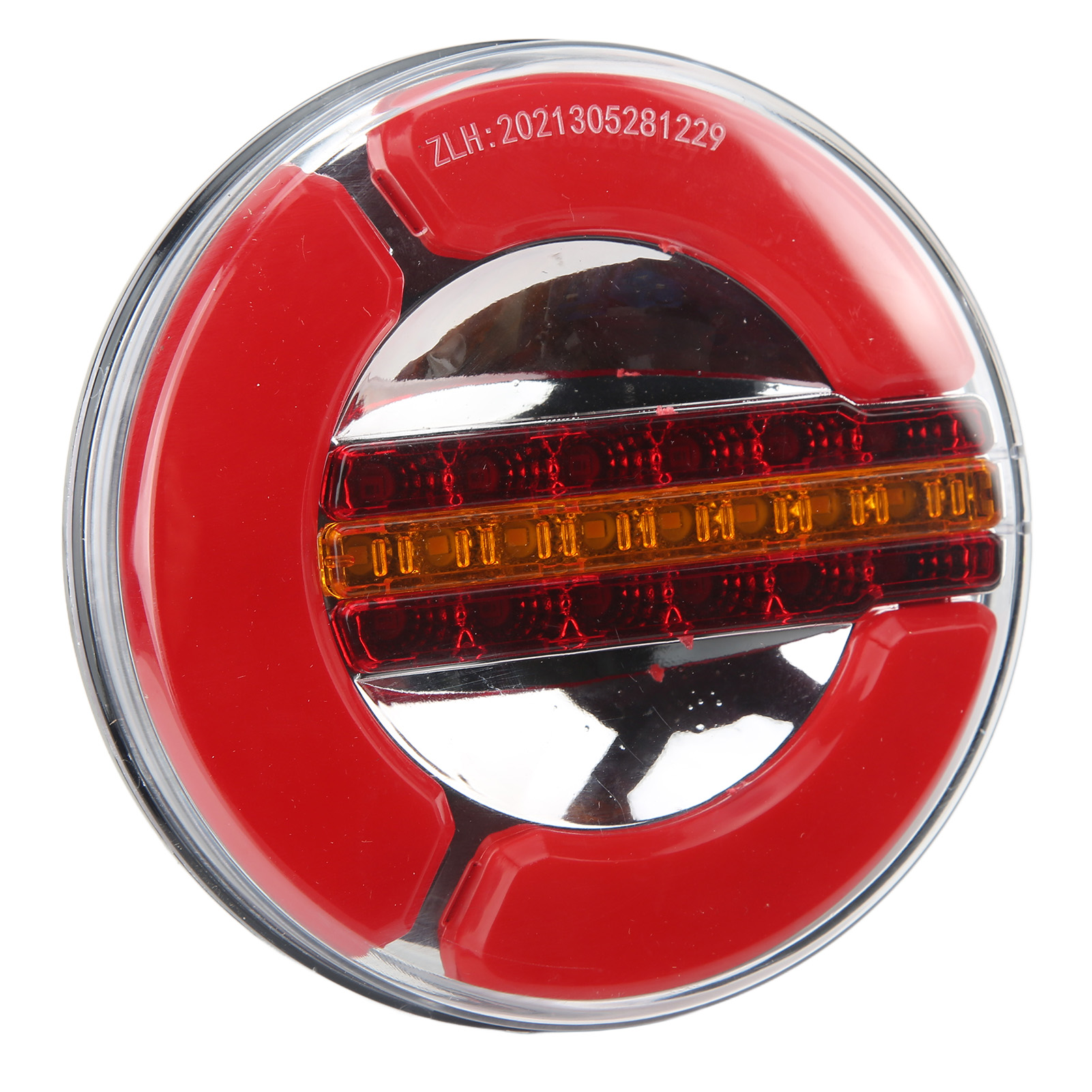12-24v Led-rückleuchte Für Anhänger, Rund, Verchromt, Wasserdicht (ip67), Transparent Rot (3000k), Kompatibel Mit Lkws, Booten Und Yachten