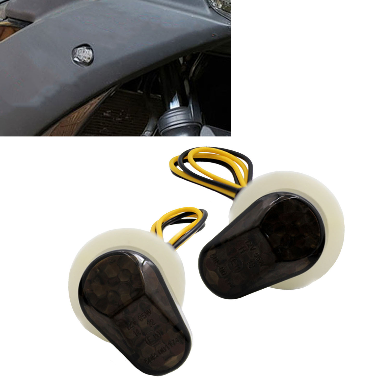 2-teilige Led-motorradblinker, Klare Linsen, Ultrahelle Kontrollleuchten Für Motorräder