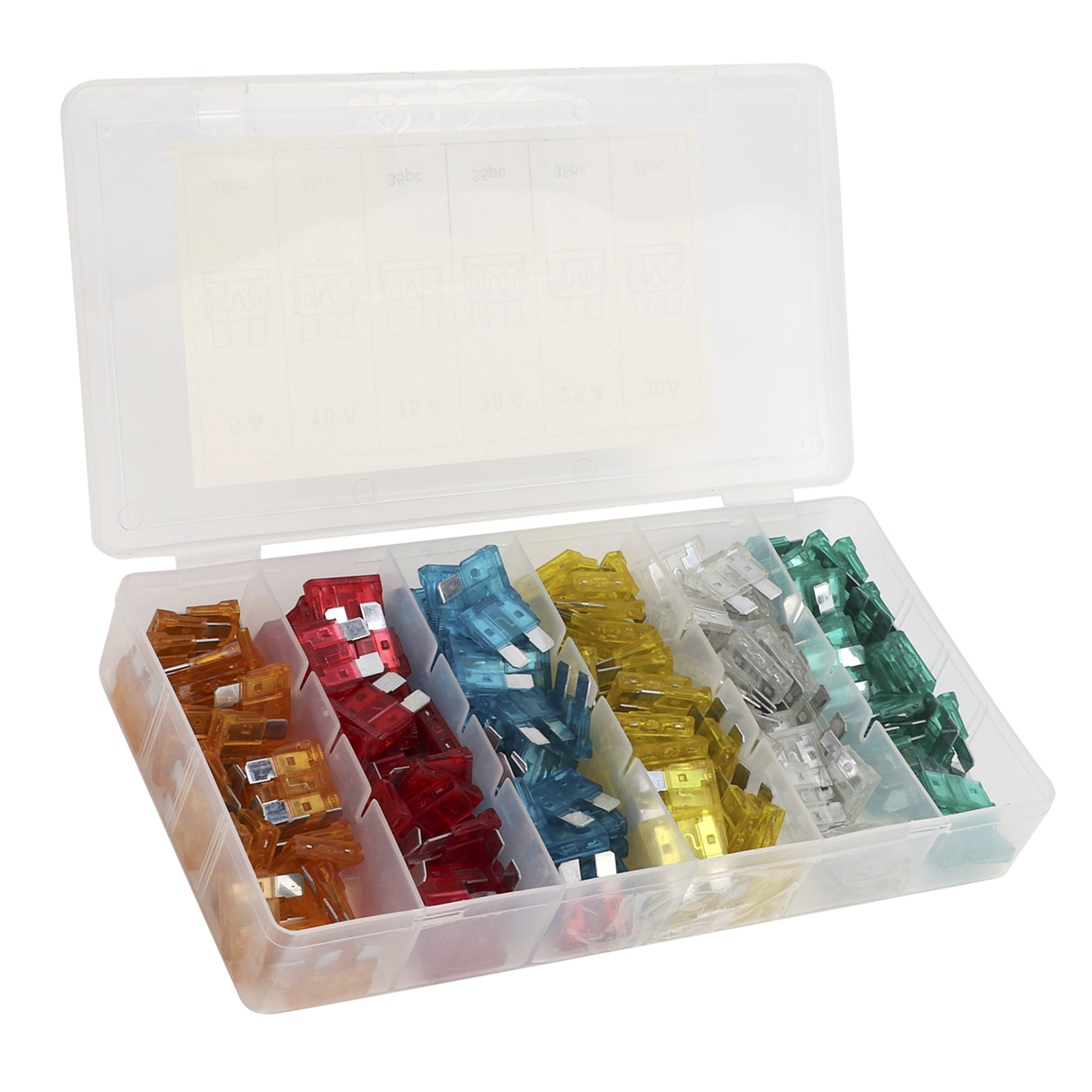 Packung Mit 200 Flachsicherungen 5a 10a 15a 20a 25a 30a, Universelles Sortiment Für Autos, Motorräder, Wohnmobile, Lkws Und Boote