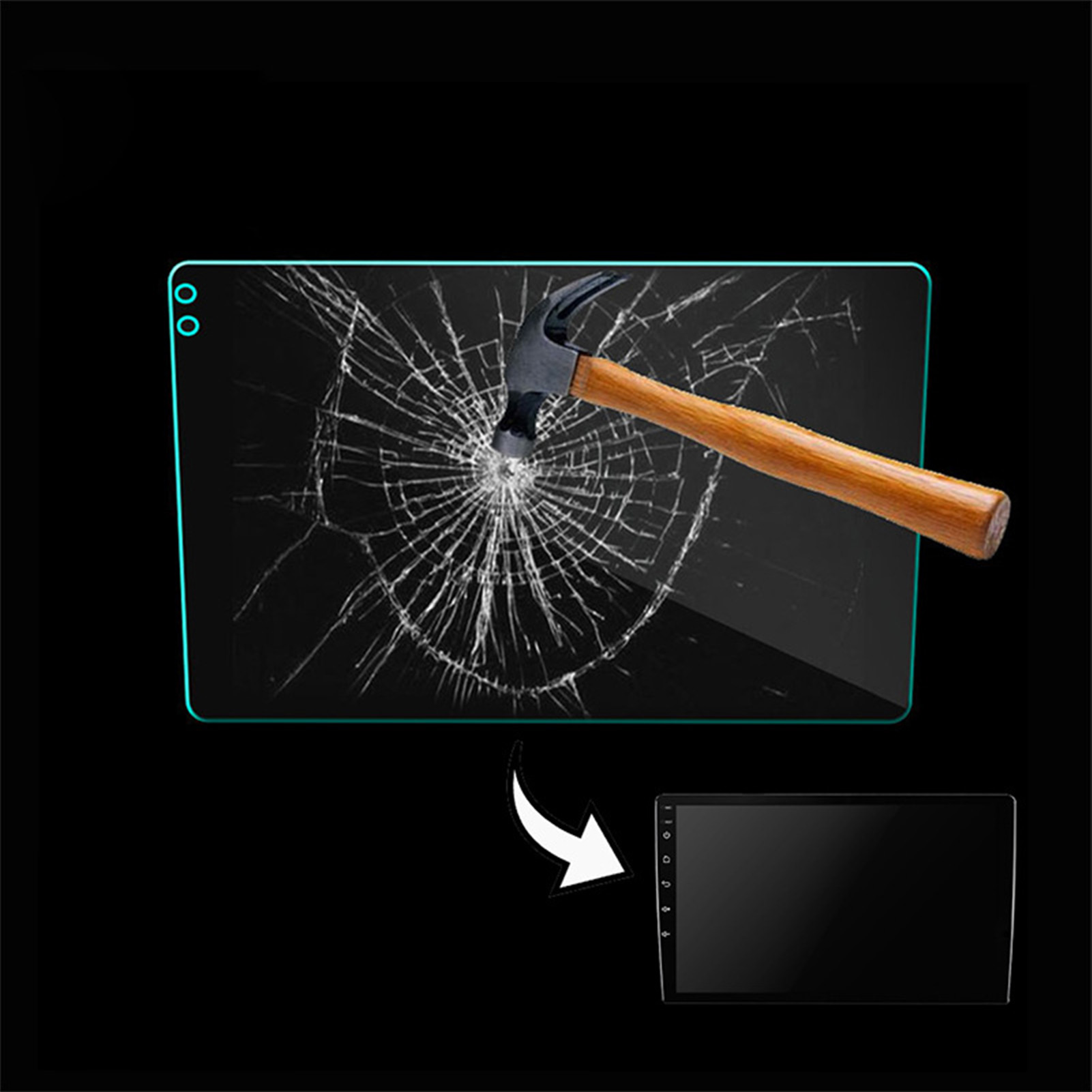 Entspiegelte Und Fingerabdruckabweisende Displayschutzfolie Aus Gehärtetem Glas Für Navigations- Und Armaturenbrett Mit Autoreinigungsset, 9 Zoll