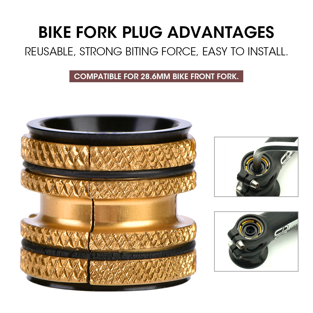 Bouchon Extensible En Alliage D'Aluminium Pour Jeu De Direction De Vélo, Compatible Avec Les Fourches En Carbone De 28,6 Mm (doré)