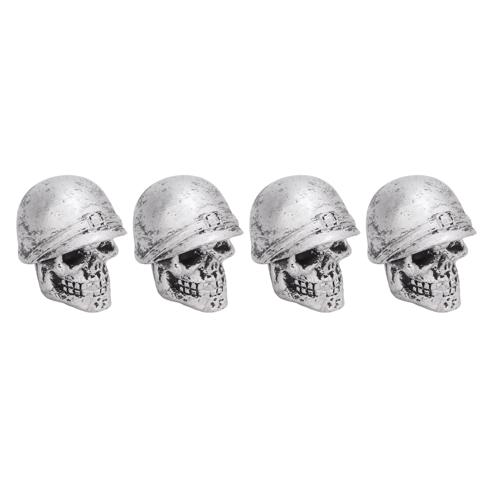 4 Totenkopf-reifenventilkappen, Oxidationsbeständig, Universell Für Autos, Lkw, Fahrräder Und Motorräder, Silberfarben, 4er-set