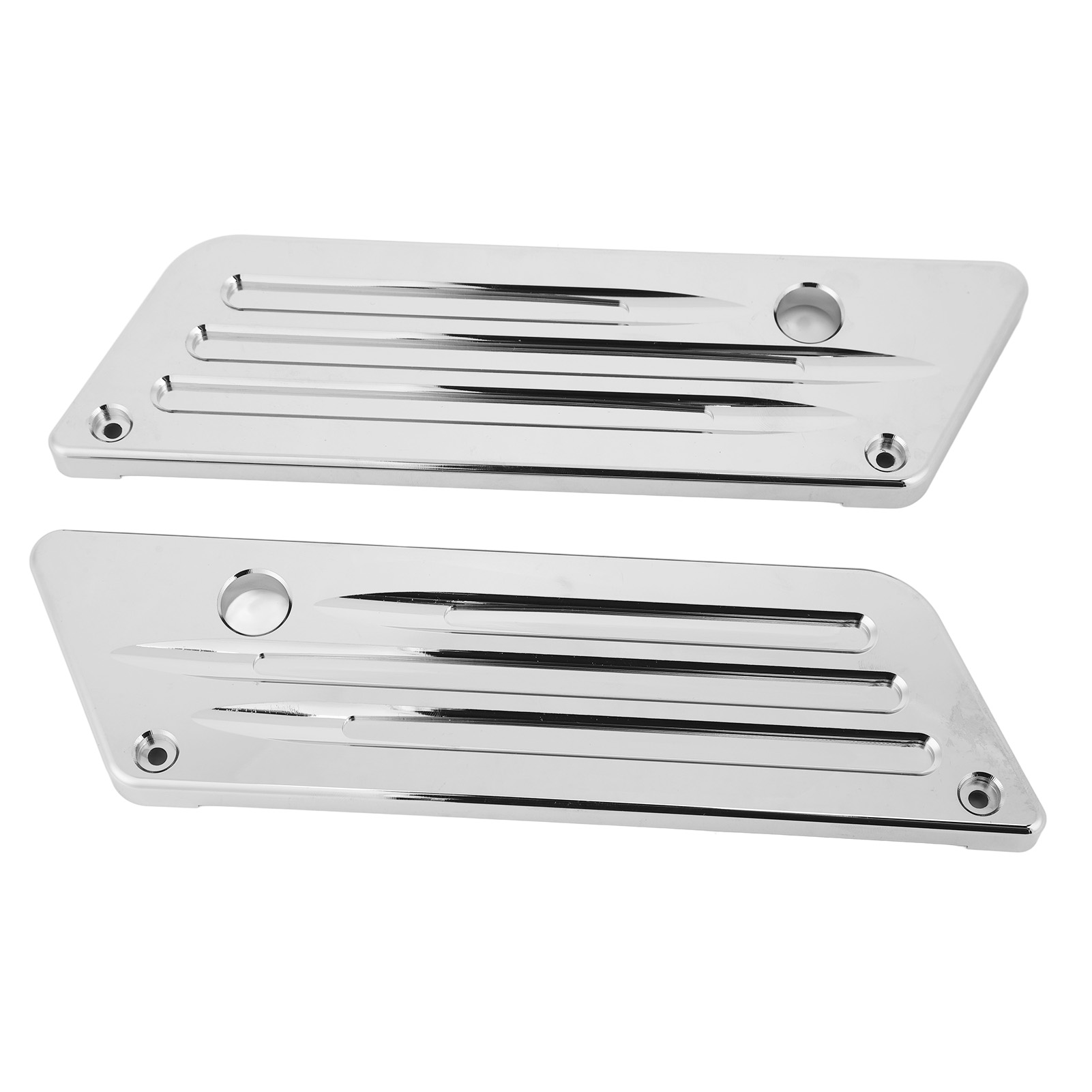 Außensitzbezug, Zwei Verschlussabdeckungen, Scharnierplatten Für Touring Street Glide, Electra Glide Und Road Glide (1993–2013) Seitenkoffer, Silber