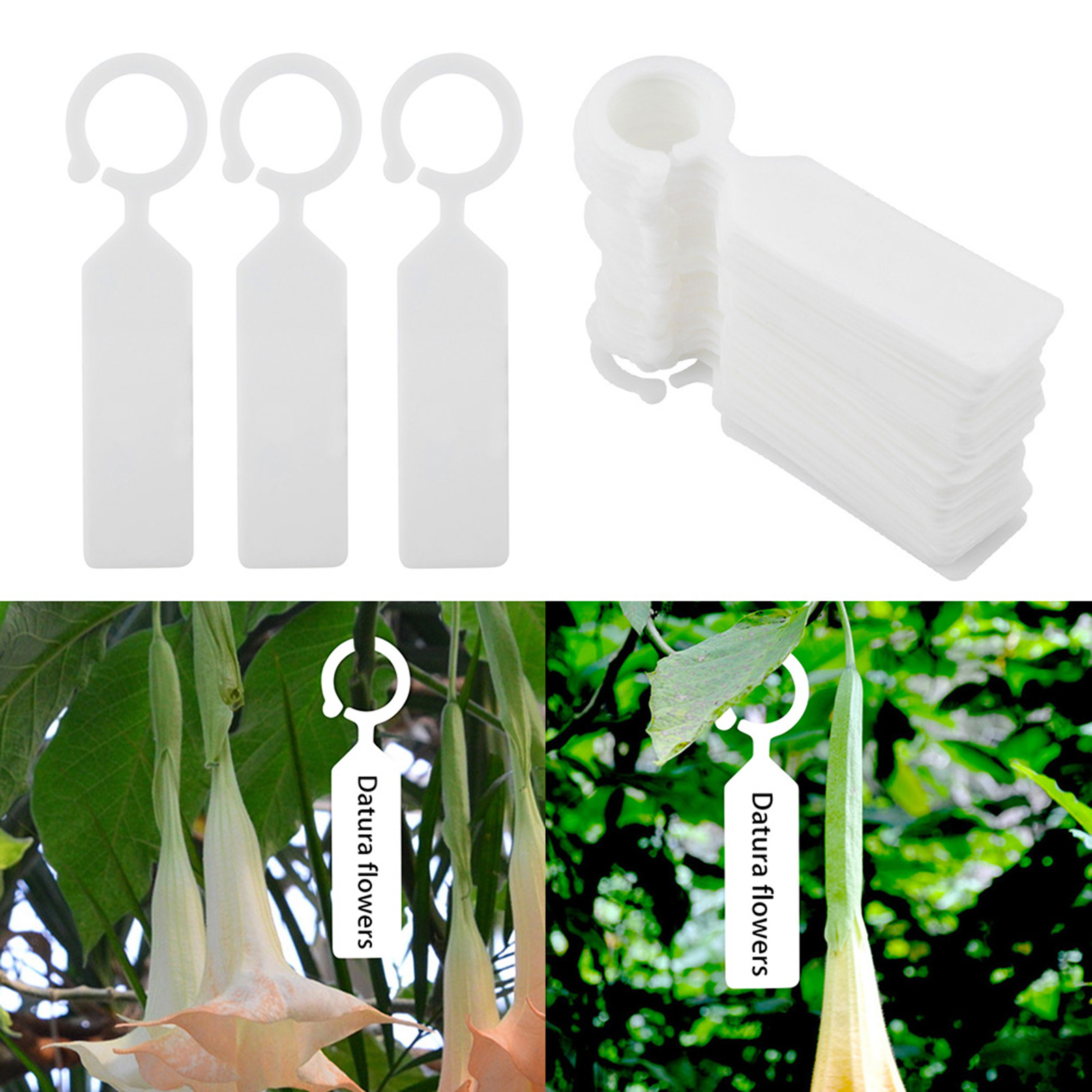 Weiße Gartenetiketten X100 Für Pflanzen Und Bäume, Kunststoff-hängeetiketten, Wiederverwendbare Baumschulmarkierungen, Außendekoration.