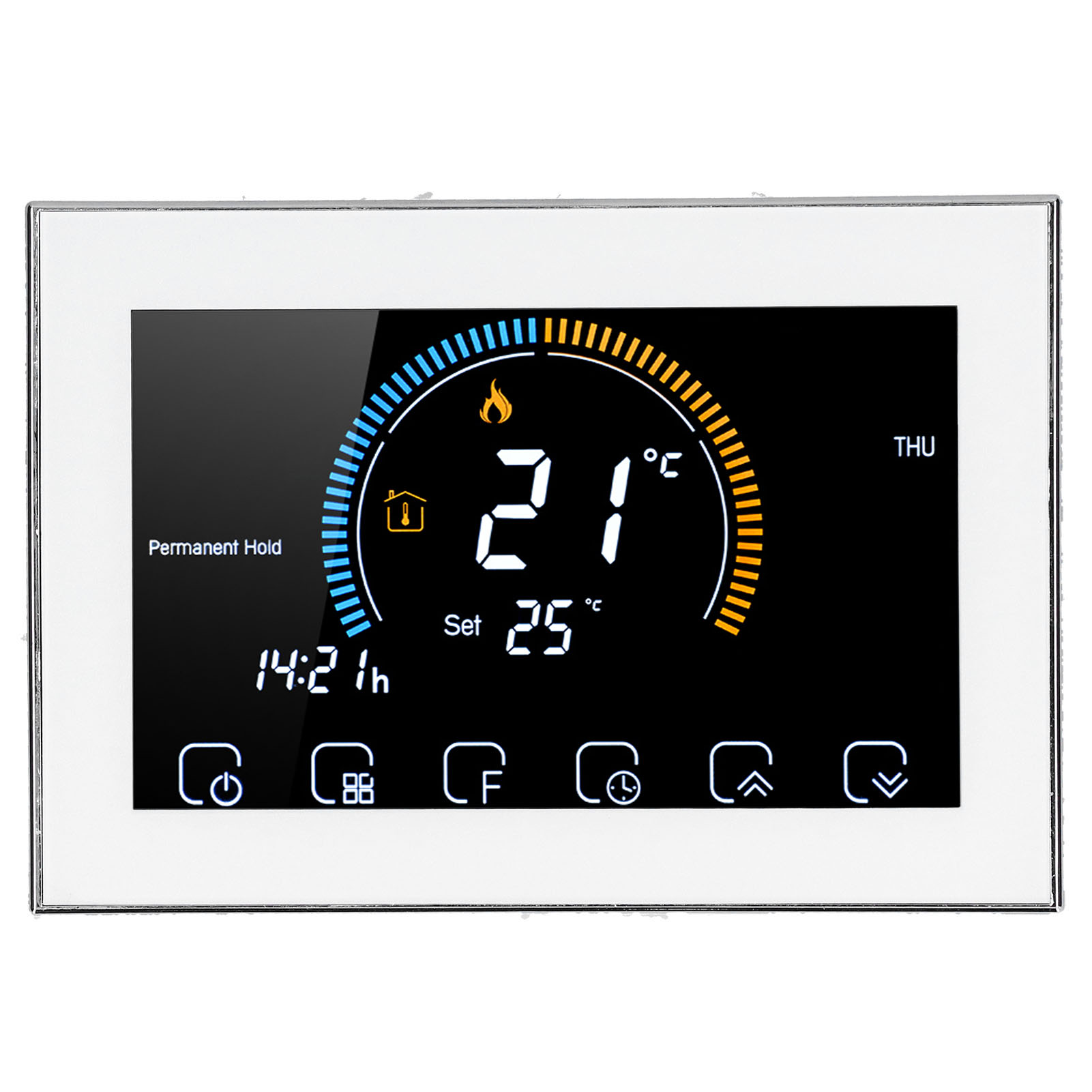 Ac95-240v Smart-thermostat Bht8000ga Weiß, Temperaturregler Mit Lcd-touchscreen Für Heizung Und Warmwasser