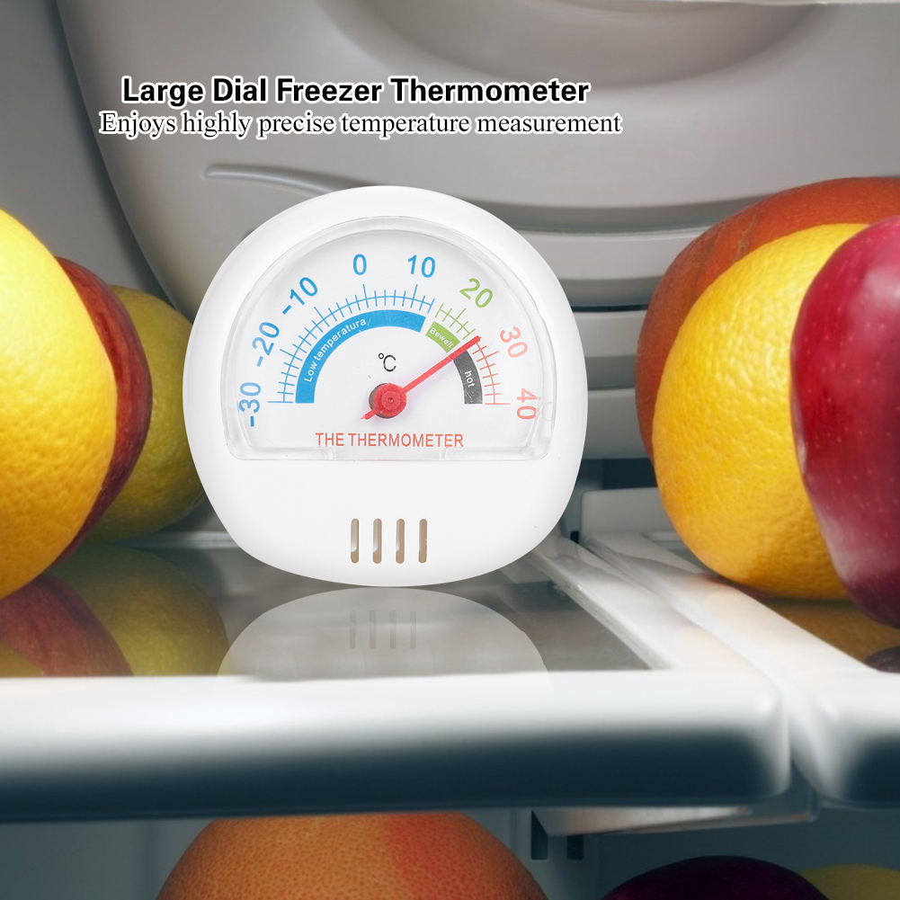 Kühlschrank-gefrierschrank-thermometer Mit Großem, Weißem, Mechanischem Zifferblatt Und Präziser Kälteanzeige Für Den Gebrauch In Der Heimischen Küche.