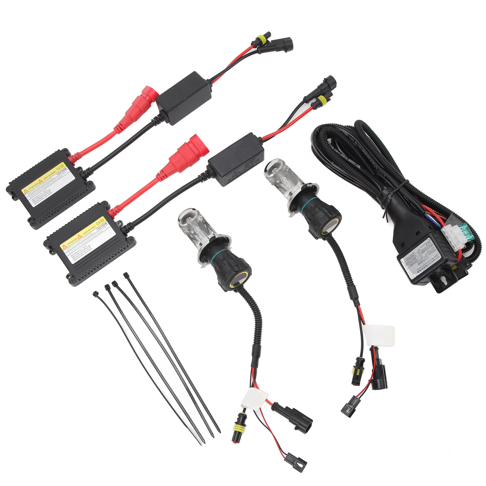 Set Mit 2 Hid-xenon-lampen H4 55w 5500lm 6000k Weiß, Dc12v Xenon-scheinwerfer Für Universalfahrzeuge
