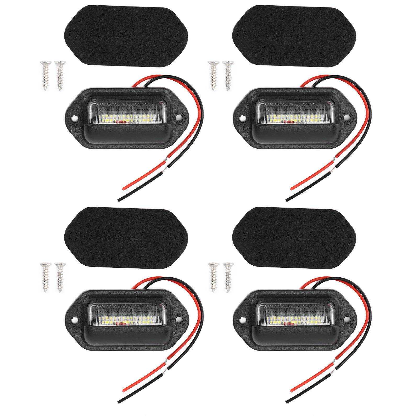 4 Led-kennzeichenleuchten, 12 V, 6 Leds, Hohe Helligkeit, Wasserdicht, Für Autos