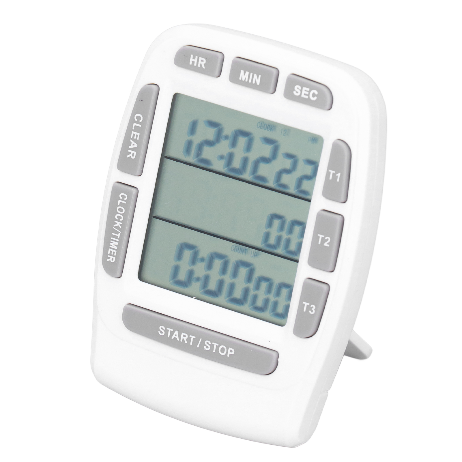Dreifach-timer Mit Countdown Und Progressivem Countdown, 4 X 4,4 Cm Multifunktions-lcd-bildschirm, Weiß, Eingebauter Akku