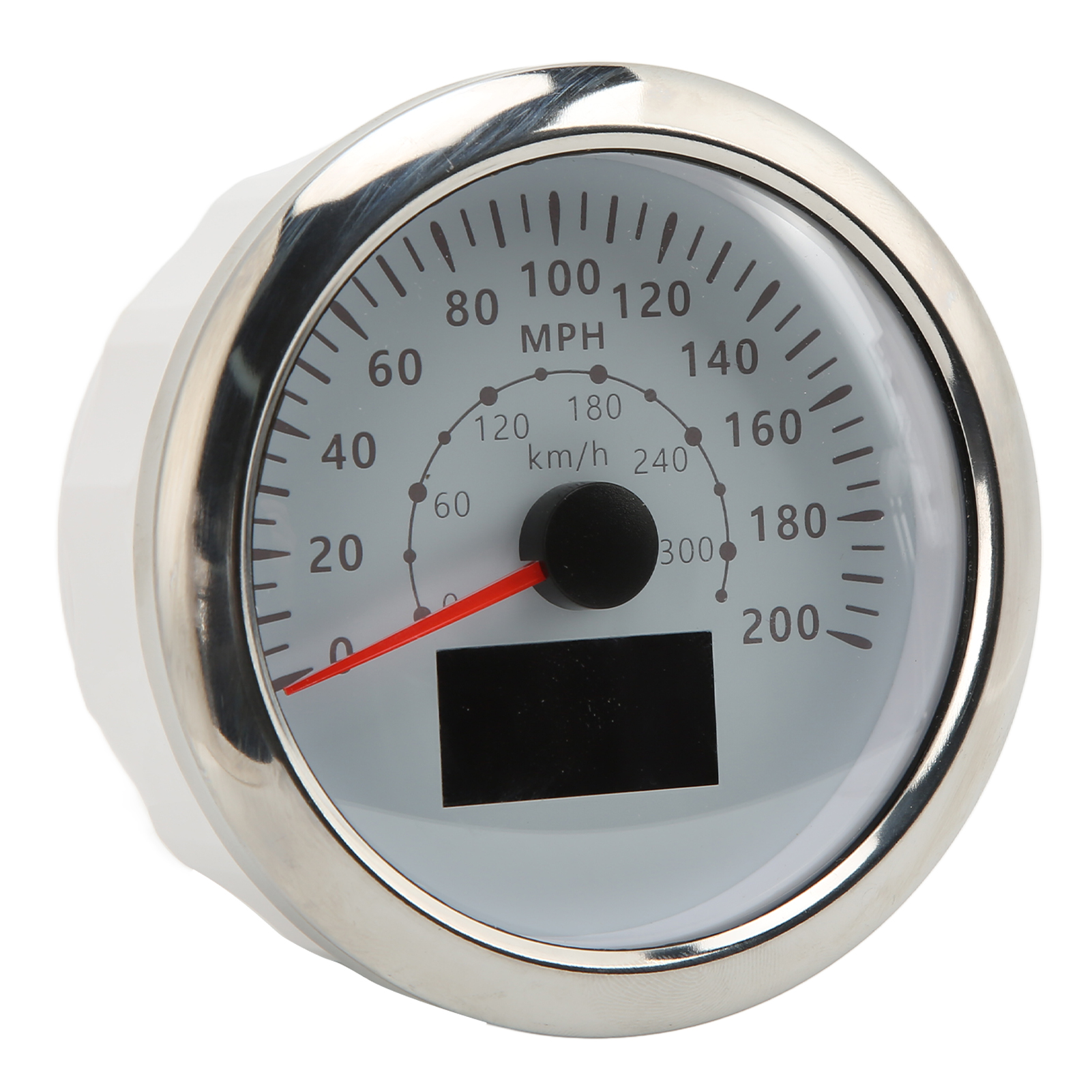85-mm-gps-tachometer 0–200 Mph (0–300 Km/h), Wasserdicht (ip67), Farbig Hintergrundbeleuchtet, Digitaler Kilometerzähler, Weiß, Für Wohnmobile Und Boote