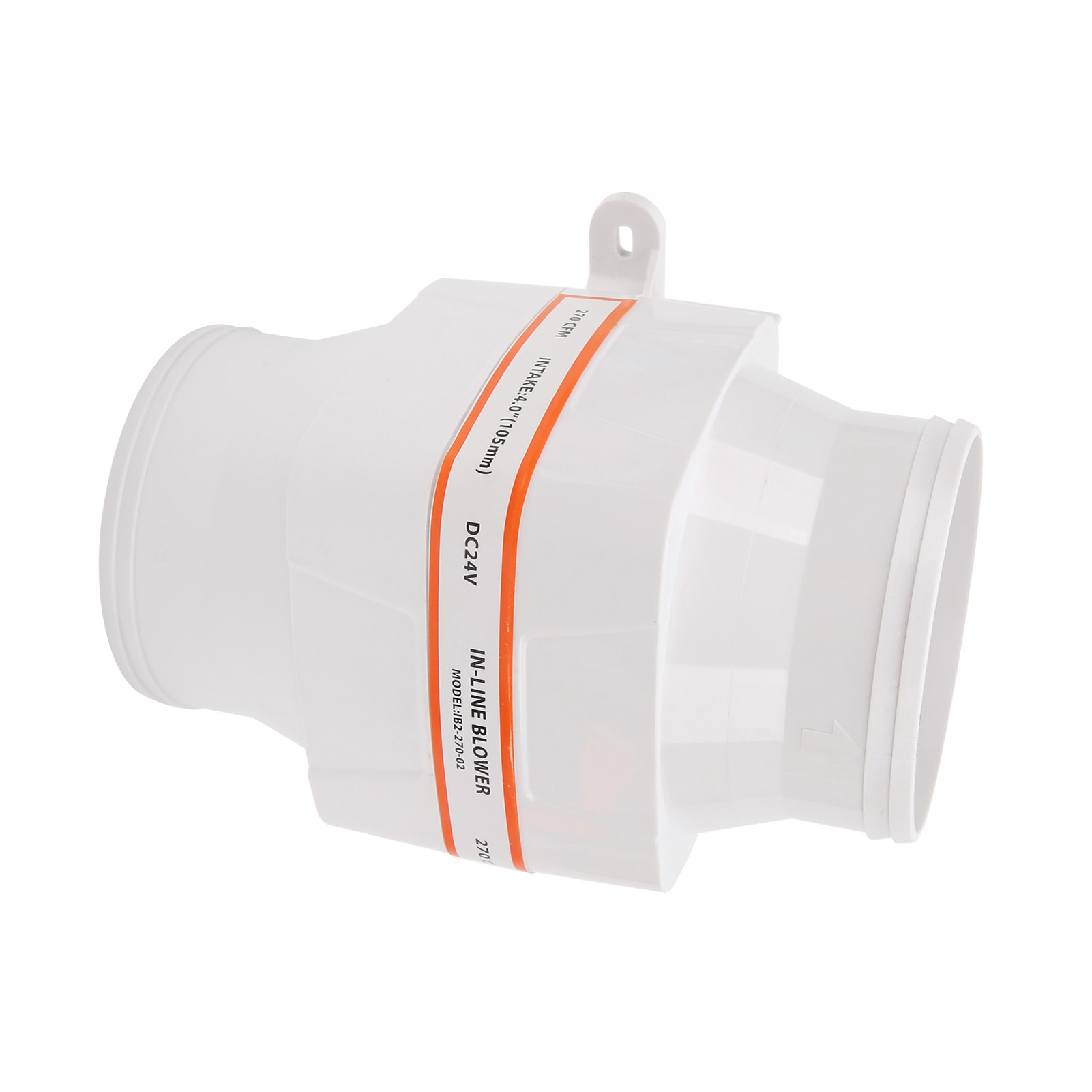 4-zoll-bilgenlüfter (270 Cfm), Wasserdicht, 24 V Dc, Inline-elektrolüfter Für Boote, Weiß, Wasserdichter Motor