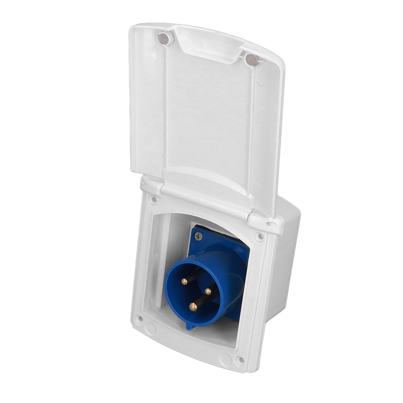 32a 220v-250v Außensteckdose Für Wohnmobile, Wasserdichte Einbaudose, 3-polige Steckdose Mit Abdeckung, Weiß, Wohnwagenmontage