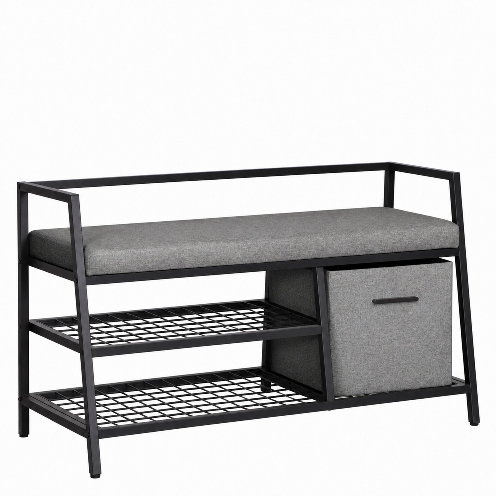 Schuhschrank / Sitzbank Estha Loft Inkl. Schublade Schwarz / Grau Hjh Living