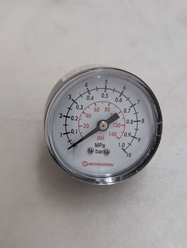 [gebraucht] B-ware Imi Norgren Manometer Druckluft 0 Bis 10 Bar Außengewinde R1/8 Ø50mm 1 St.