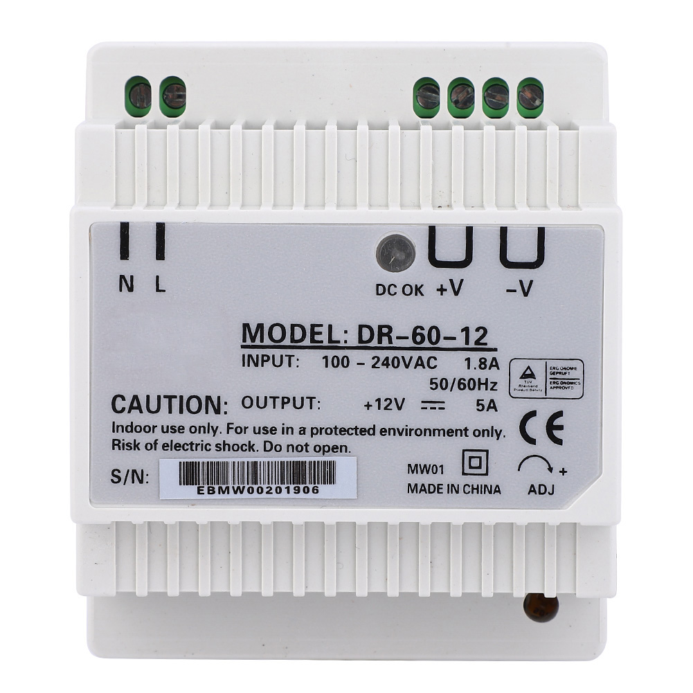 Din-schienen-netzteil 1 Stück Dr-60-12, Einzelausgangs-spannungswandler, Led-anzeige, 60 W, Geeignet Für Industrielle Led-beleuchtung Und -steuerung.